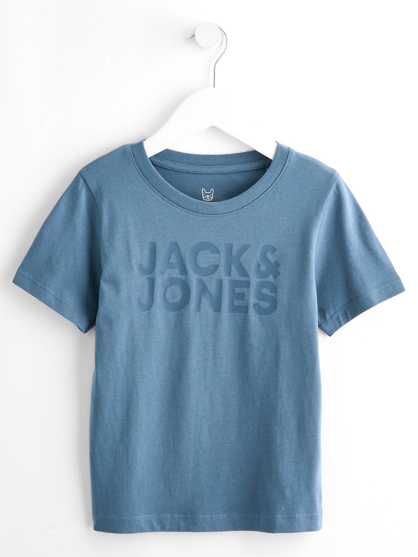 Jack & Jones Mini Younger Boys Corp Logo Short Sleeve T-Shirt - Blue