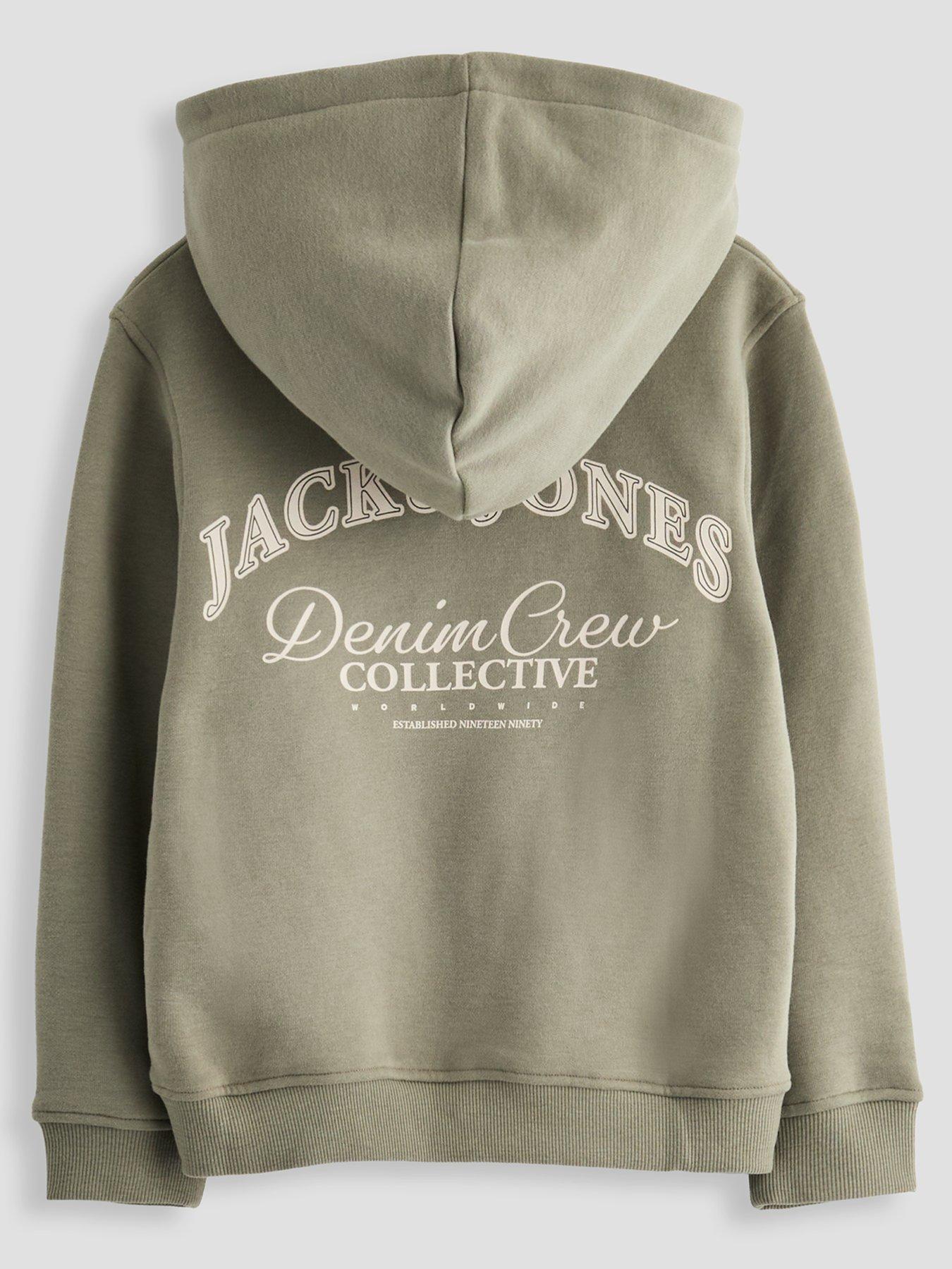 Jack & Jones Mini Younger Boys Back Print Relaxed Hoody - Khaki