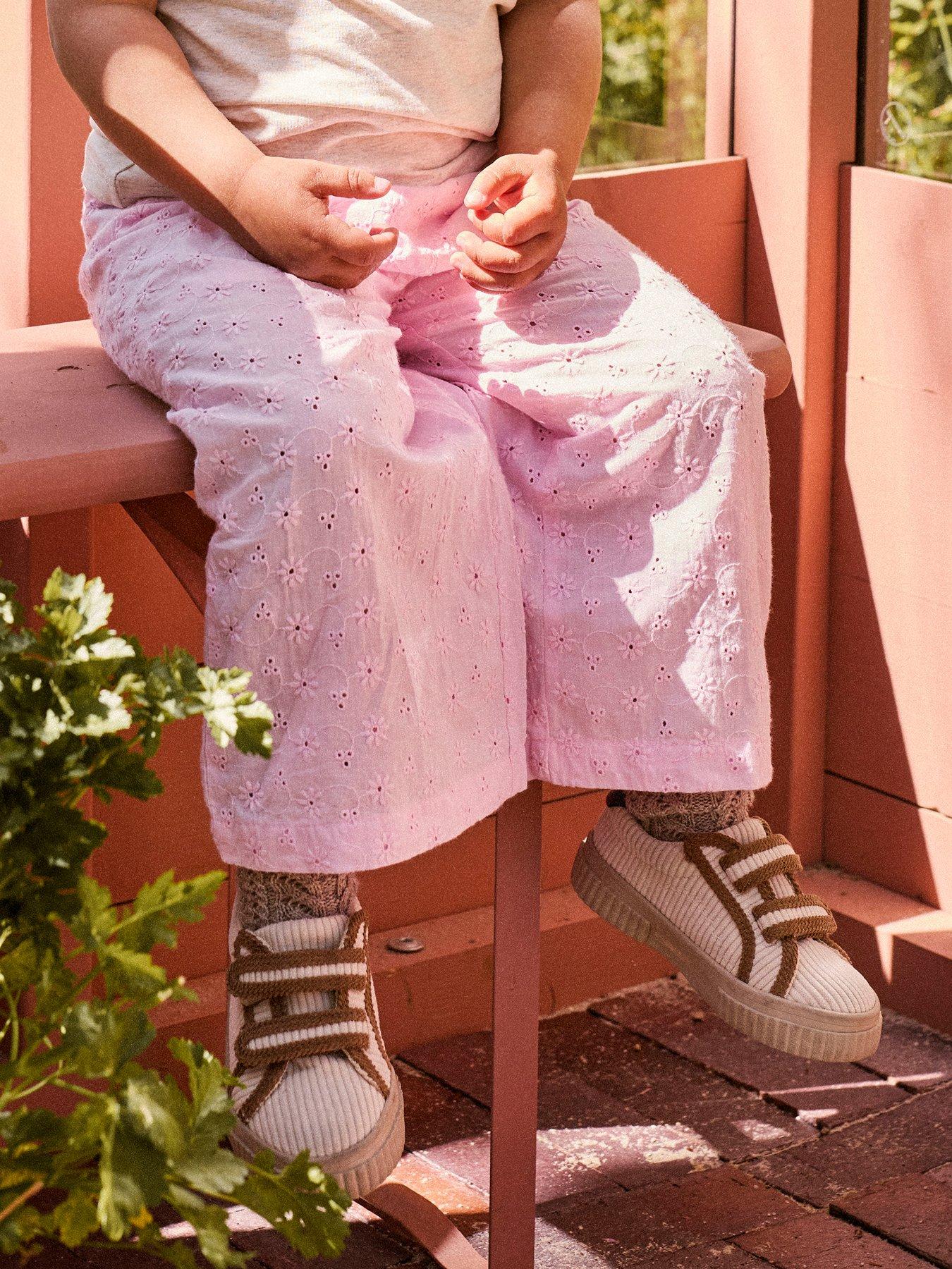 Image 5 of 5 of Name It Mini Girls Floral Embroidered Co-ord Trousers - Light Pink