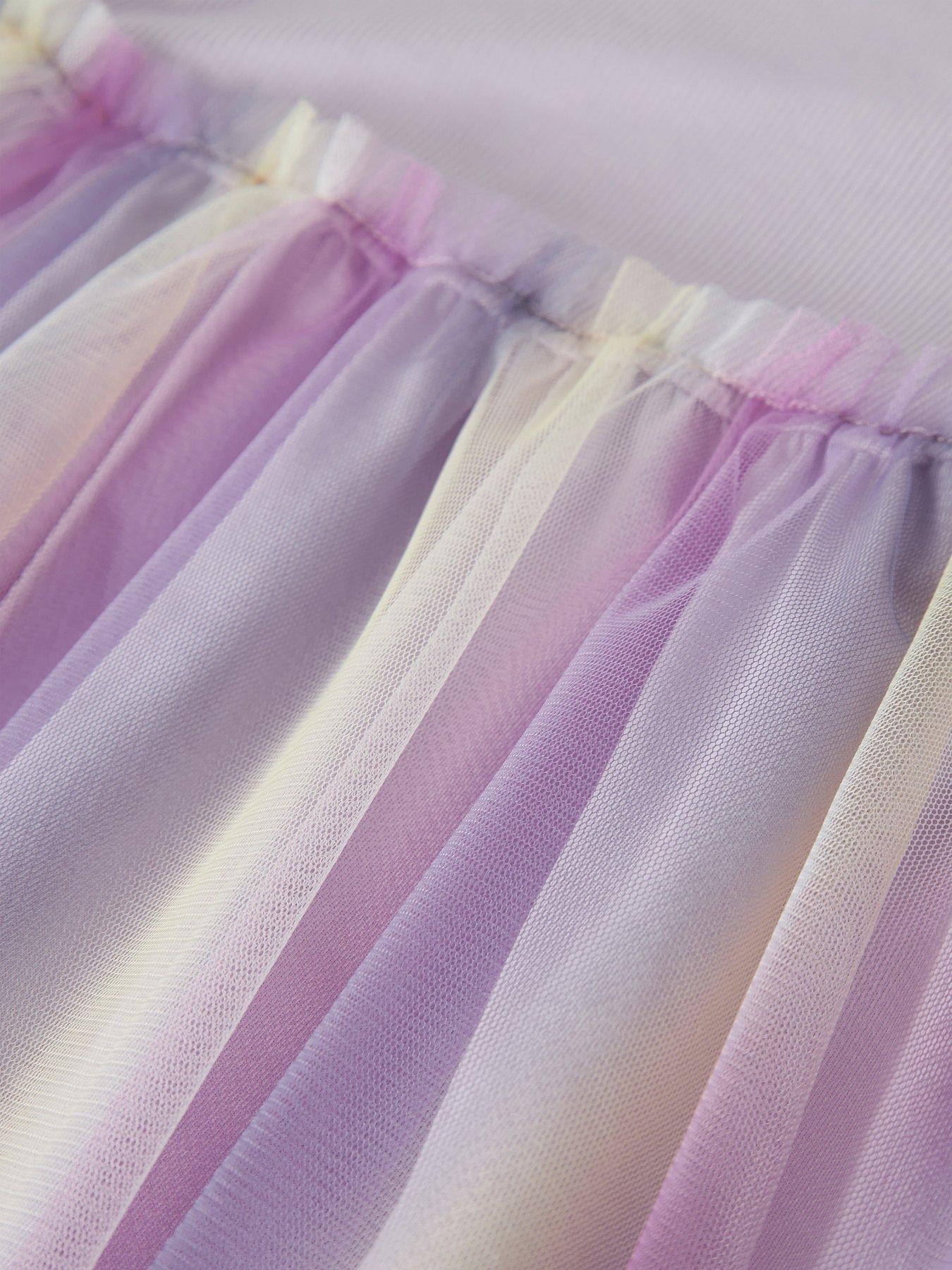 Image 3 of 3 of Name It Mini Girls Rainbow Tulle Jersey Dress - Light Purple