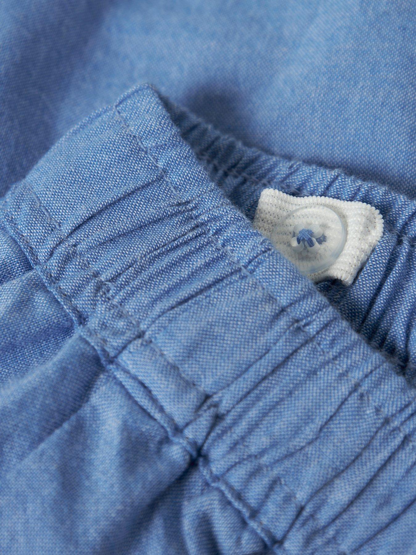 Image 4 of 4 of Name It Girls Chambray Embroidered Co-ord Shorts - Blue