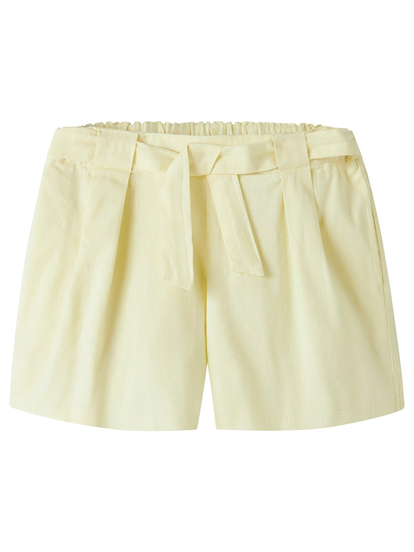 Name It Girls Linen Co-ord Shorts, Pear Sorbet, Size Age: 9 Years