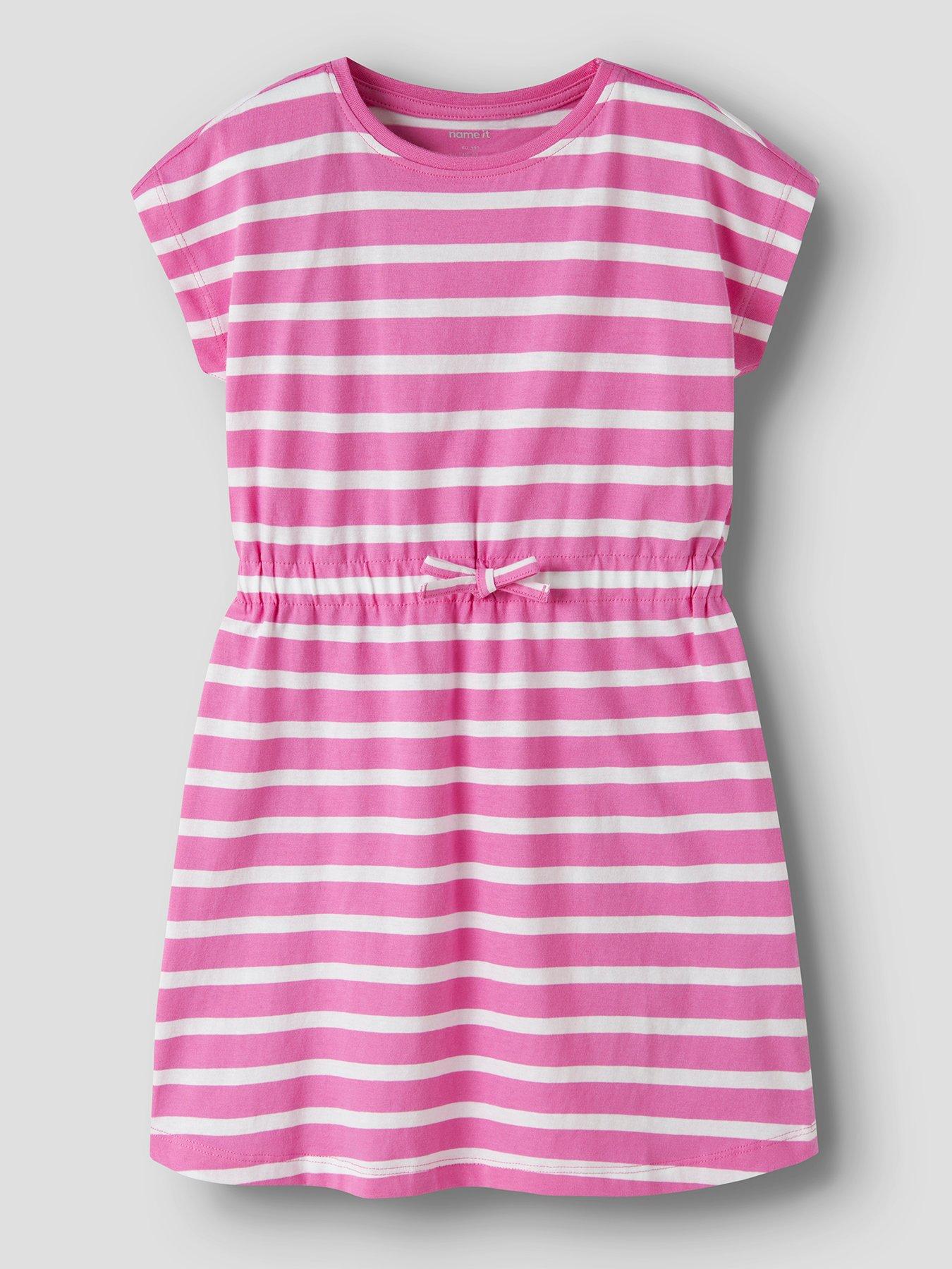 Name It Girls Stripe Jersey Dress - Pink
