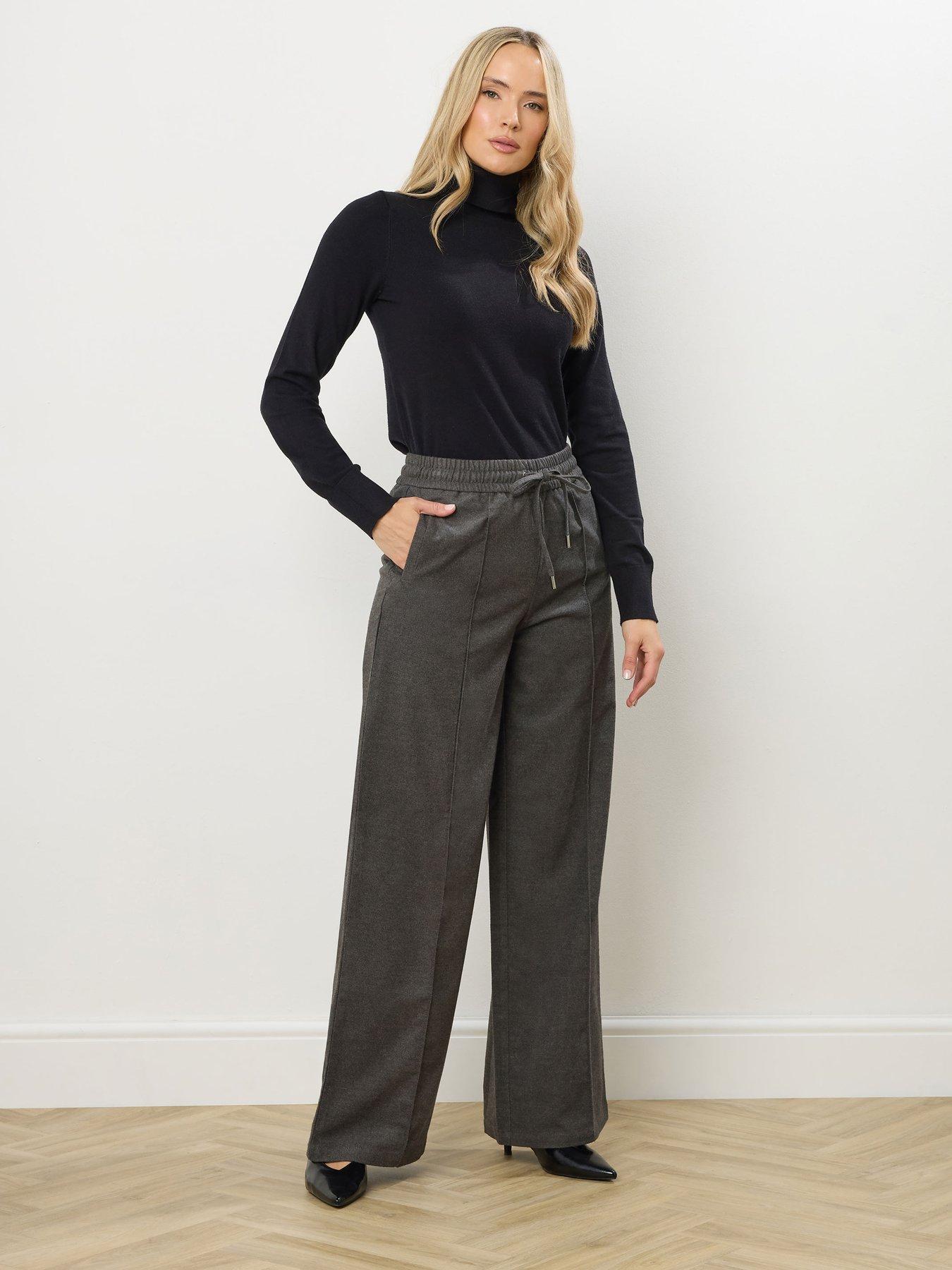 Long Tall Sally Pintuck Trouser 34" - Grey