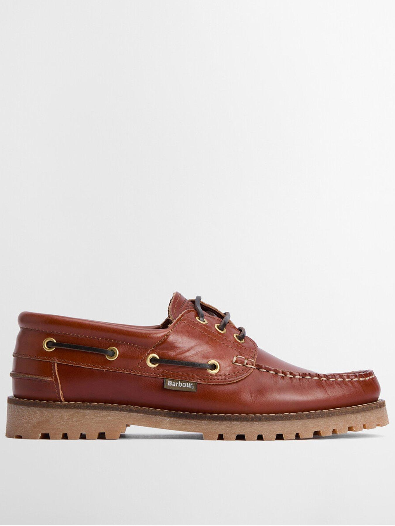 Barbour Deck Boat Shoes - Tan - Dark Brown