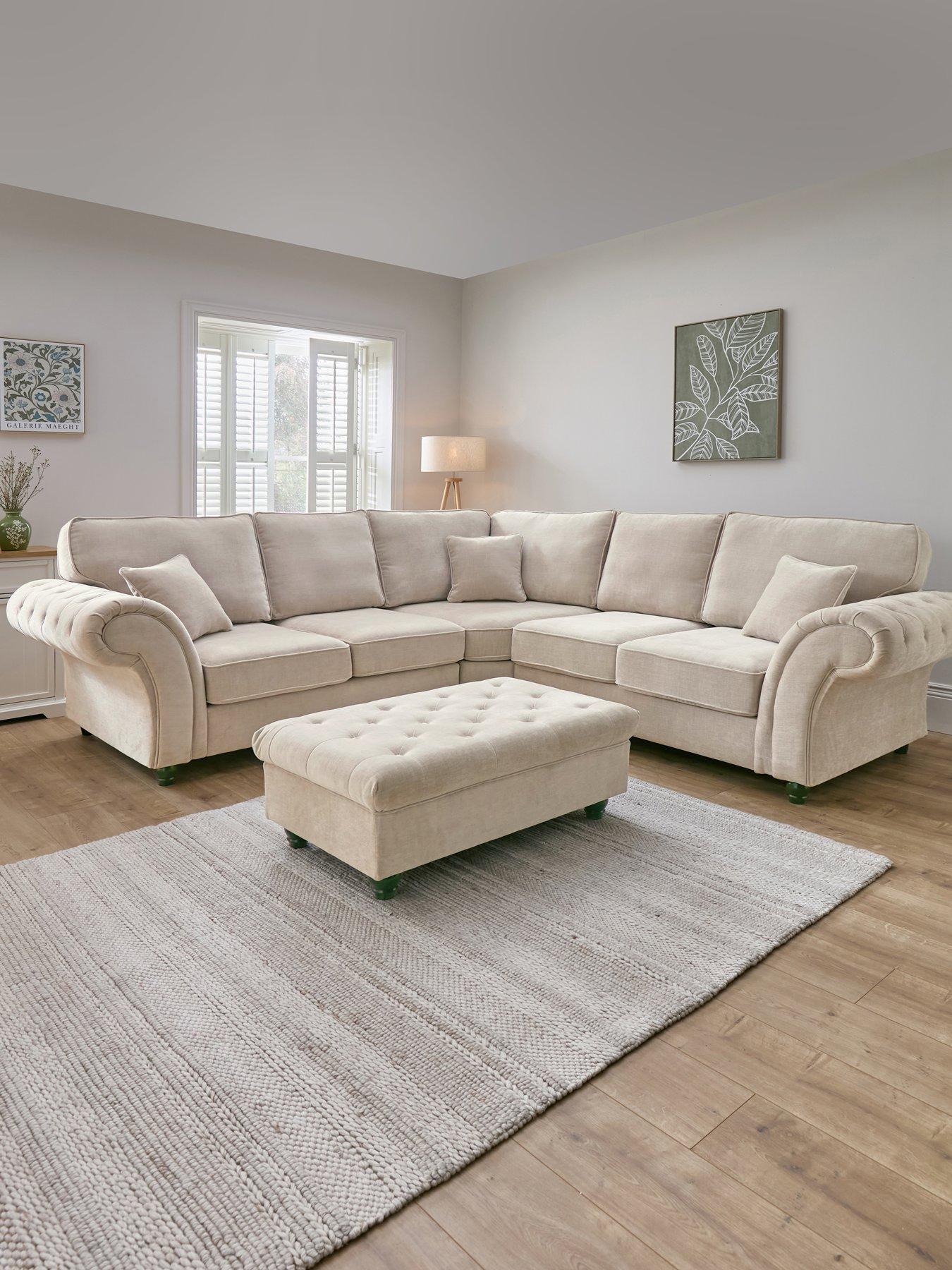 The Very Collection Windsor Fabric Standard Back Corner Group + Footstool Set (Buy  &  SAVE!)