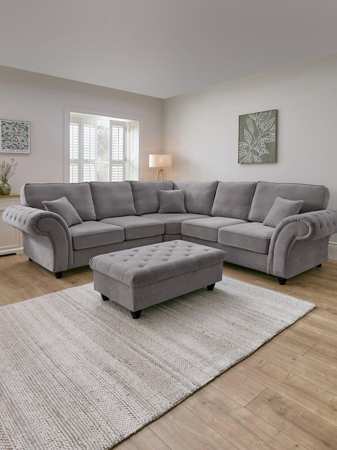 The Very Collection Windsor Fabric Standard Back Corner Group + Footstool Set (Buy  &  SAVE!)