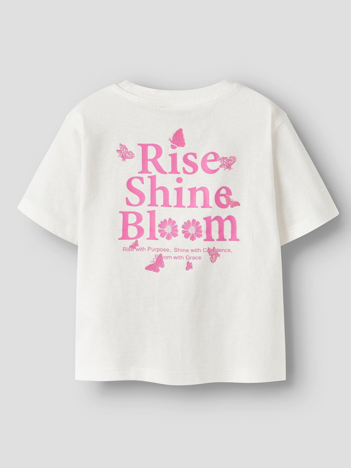 Name It Mini Girls Back Print Short Sleeve Tshirt, Cloud Dancer, Size Age: 6 Years