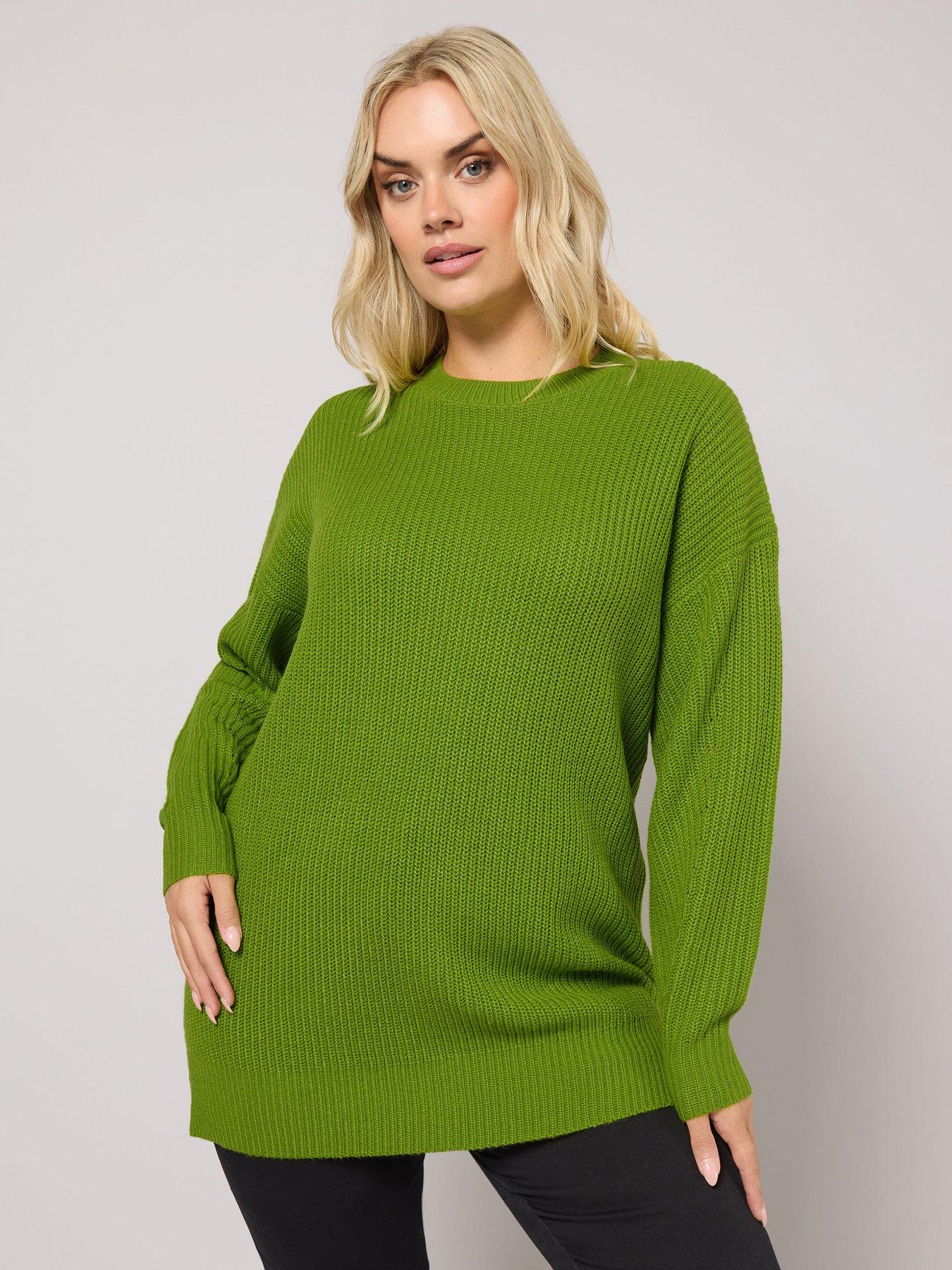 Yours Curve Drop Shoulder Jumper - Green