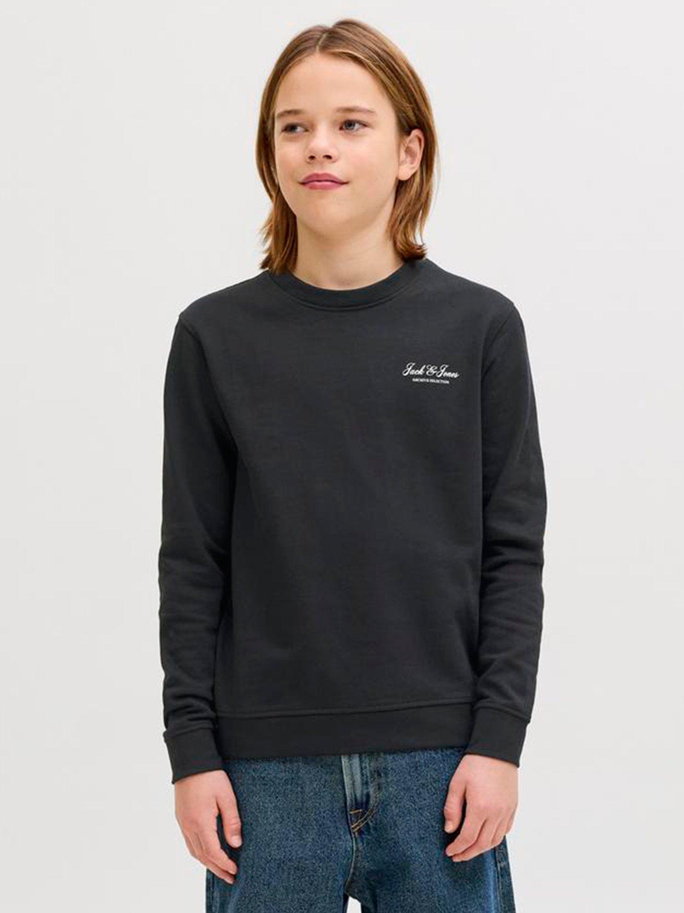 Jack & Jones Junior: Boys Archive Graphic Sweatshirt - Black