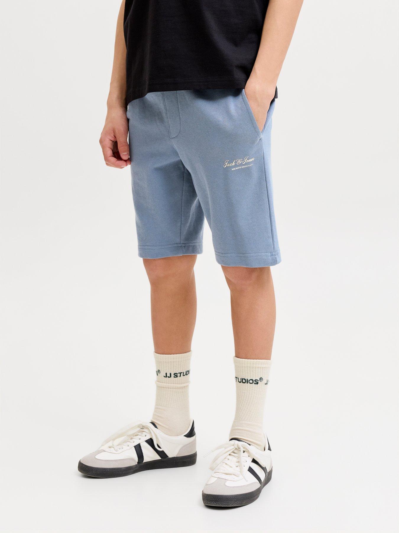 Jack & Jones Junior Boys Gordon Archive Sweat Co-Ord Shorts - Blue Mirage