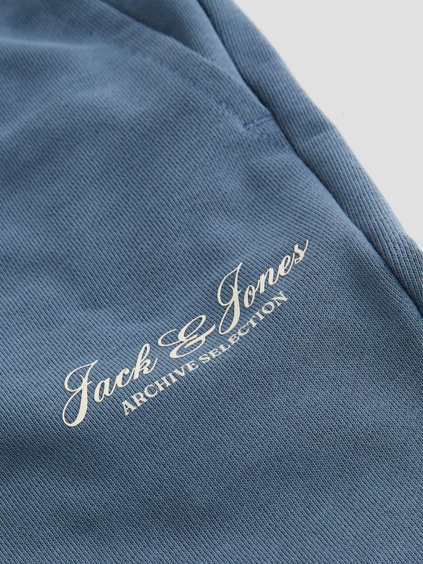 Image 4 of 4 of Jack & Jones Junior Boys Gordon Archive Sweat Co-Ord Shorts - Blue Mirage