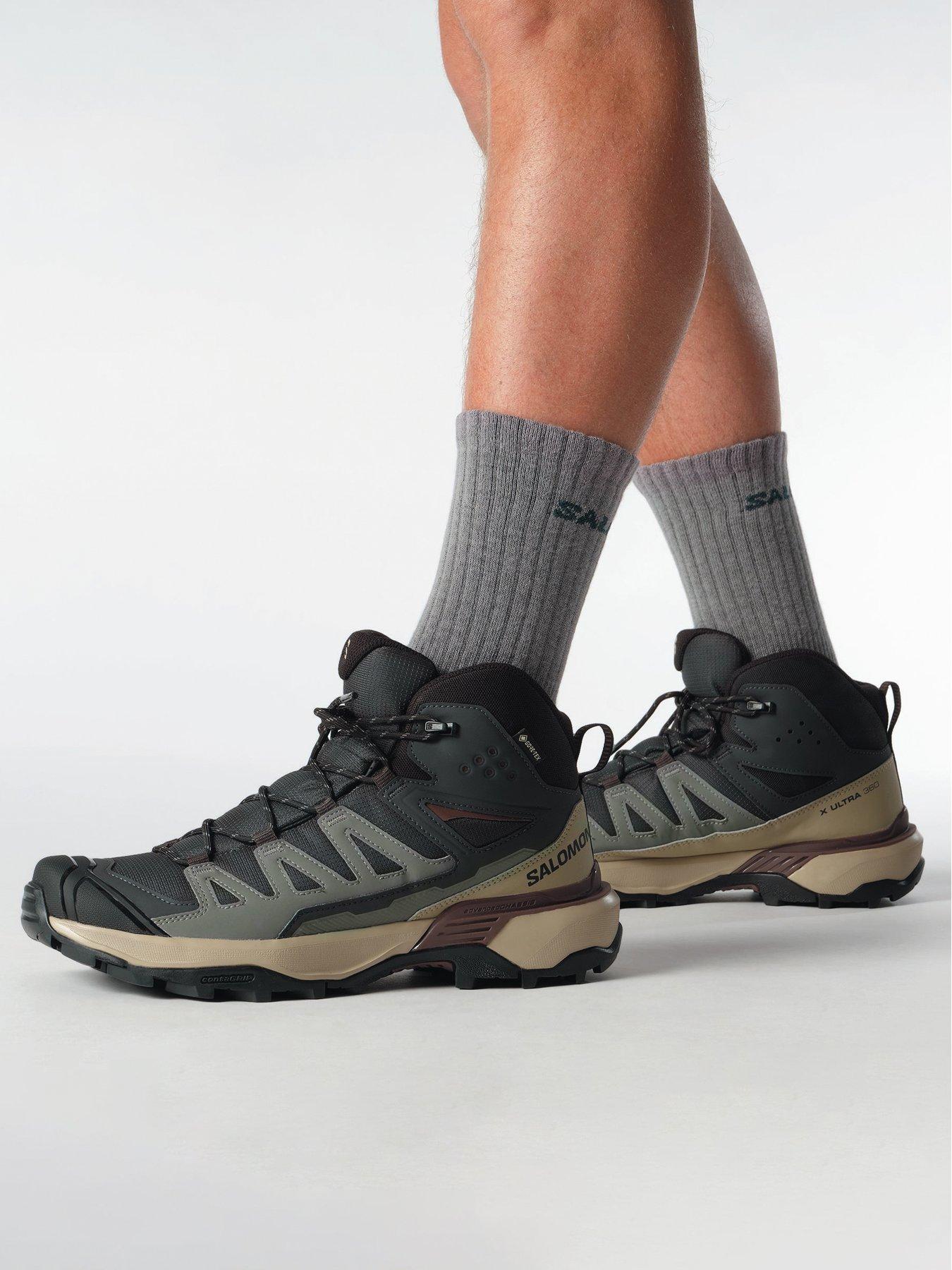 Salomon Mens X Ultra 360 Mid GTX Boots -  Phantom /Desert Tan / Rum Raisin