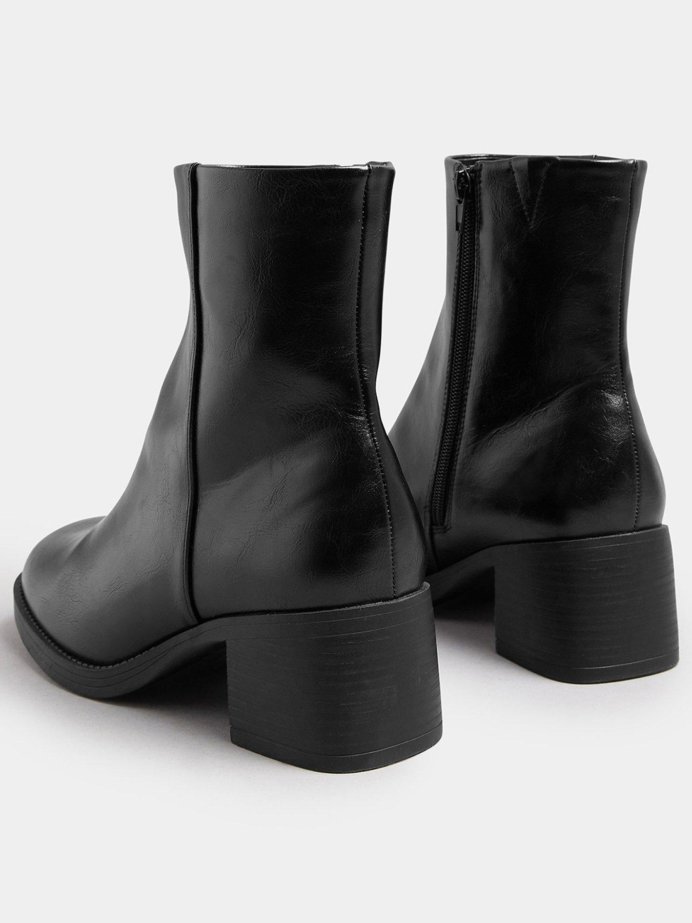 Yours Extra Wide Fit Square Ankle Boot - Black | Very