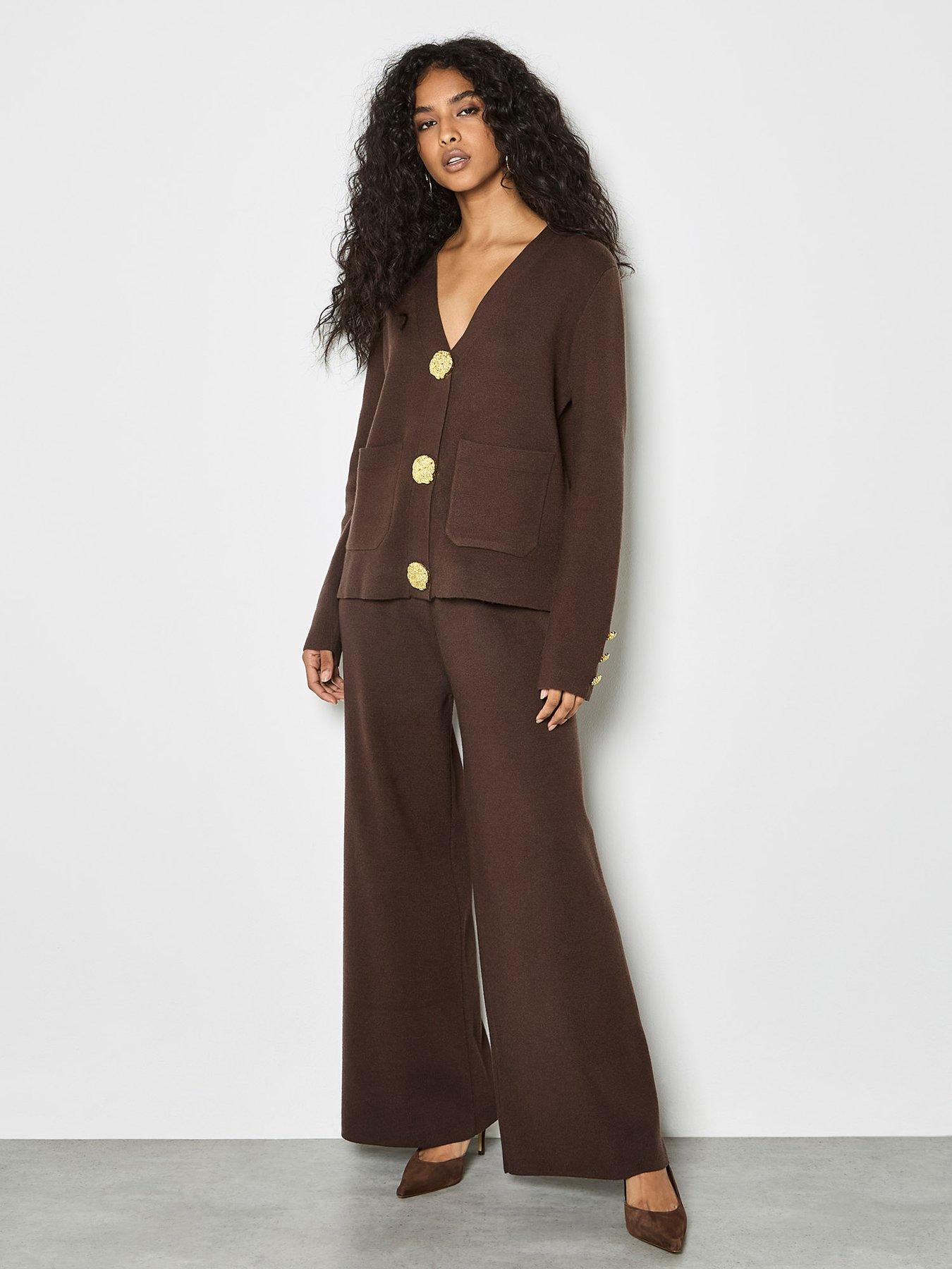 Image 3 of 5 of Apricot Hammered Metal Button Cardi