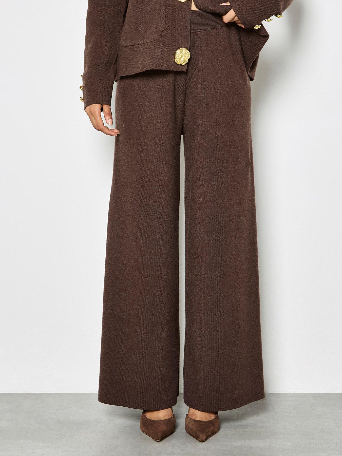 Apricot Apricot Knitted Wide Leg Trousers