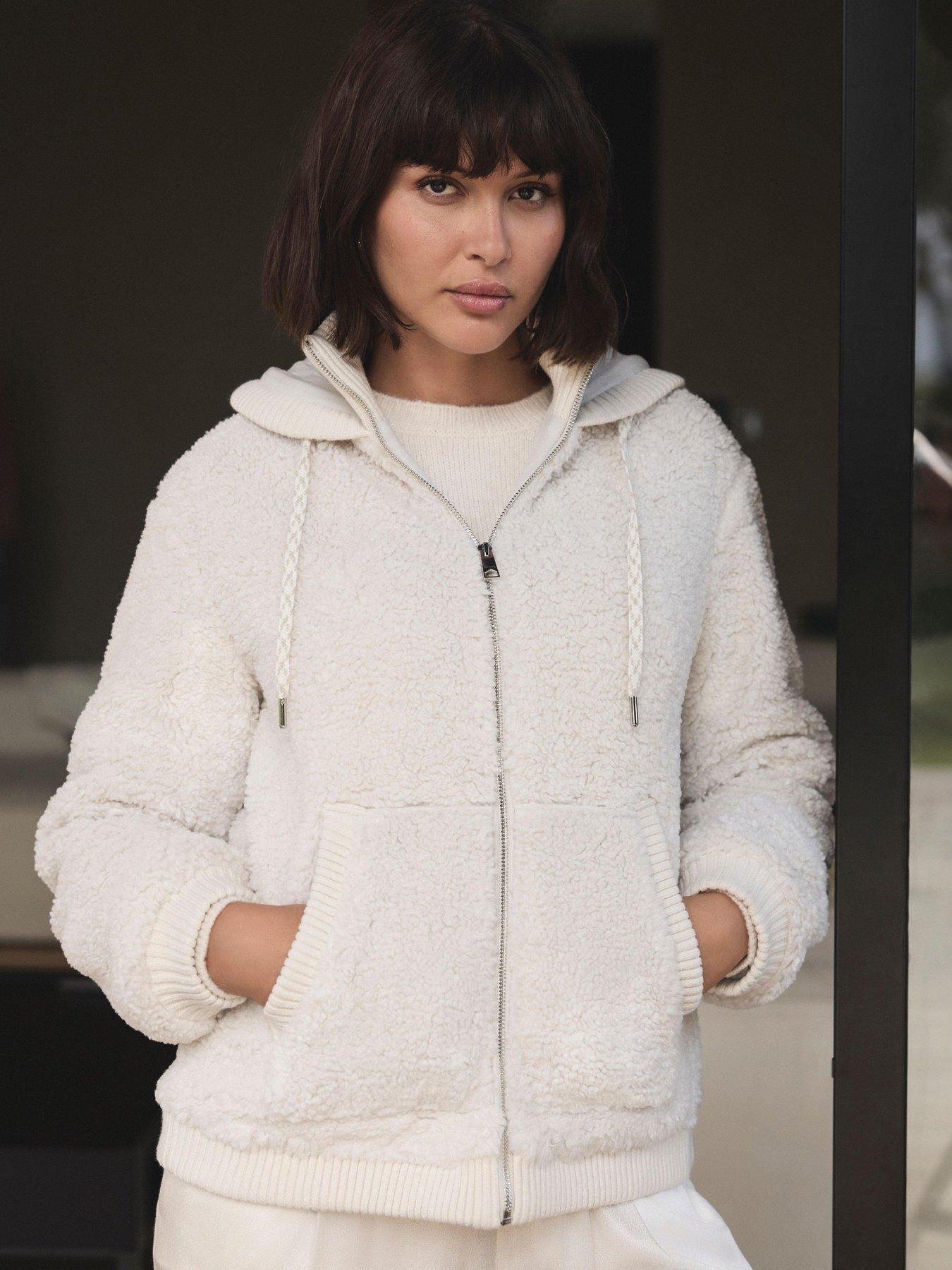 Mint Velvet Borg Longline Hoodie - White