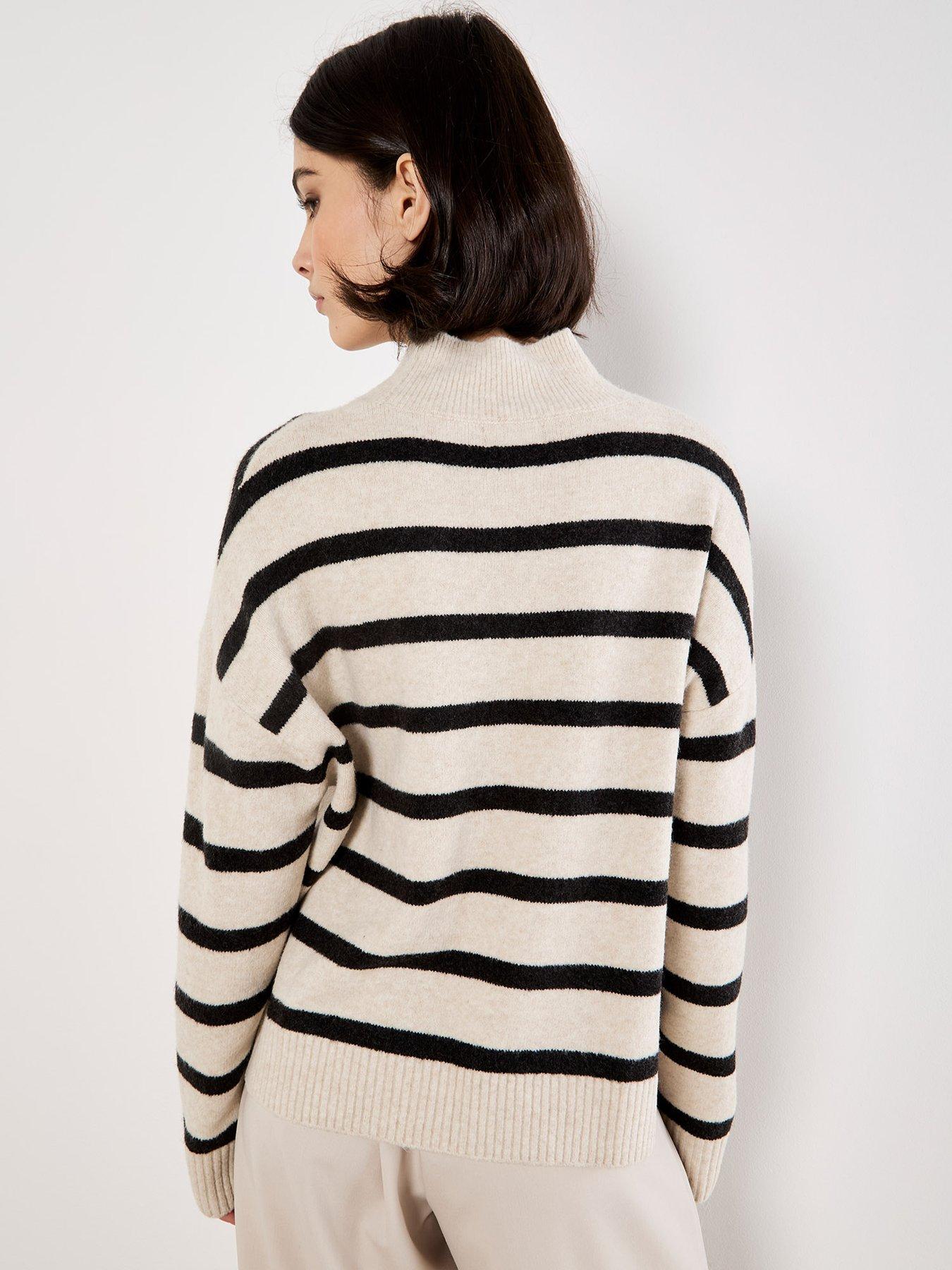 Image 2 of 4 of Apricot Apricot Stripe Drop Should Oversized Jumper