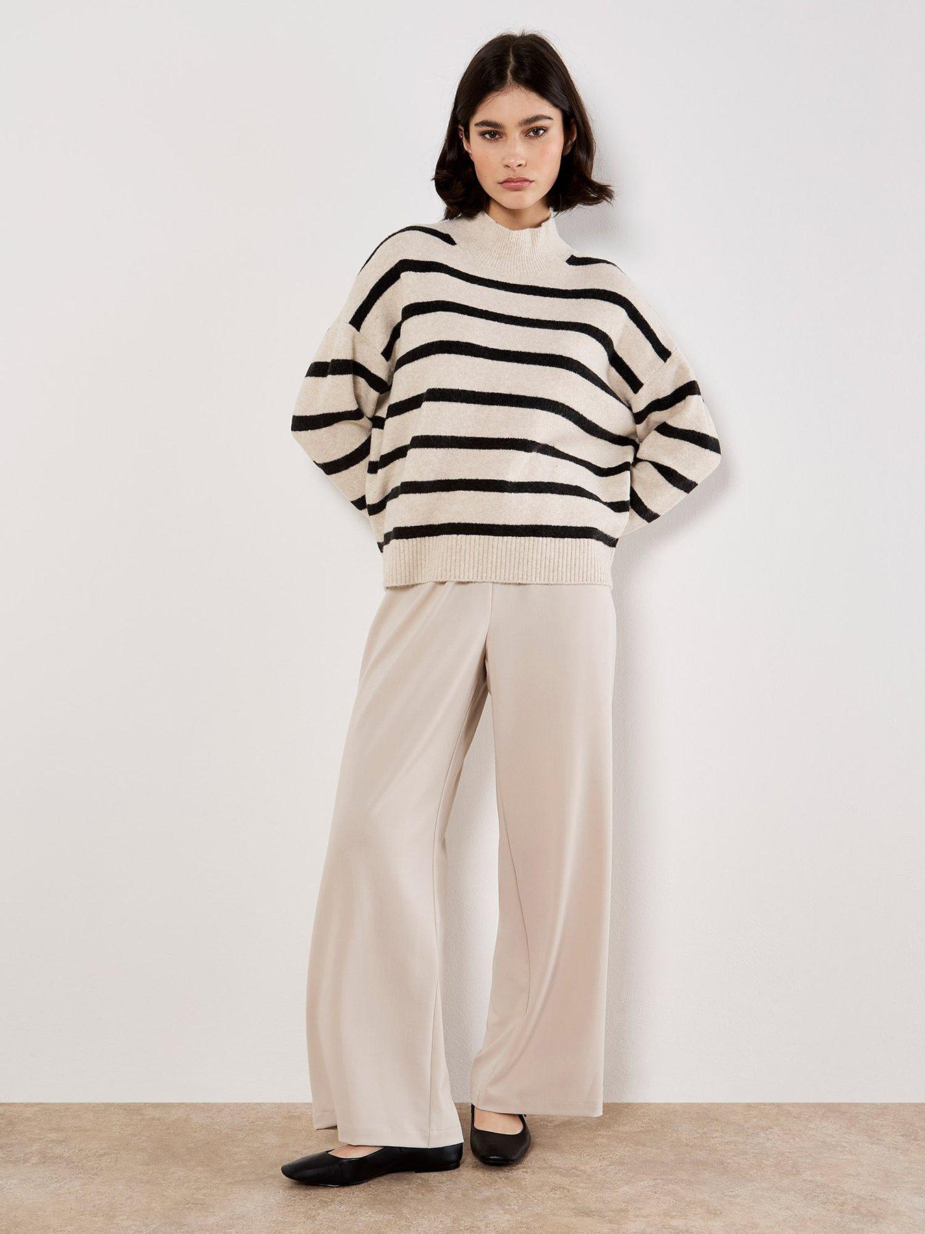 Image 3 of 4 of Apricot Apricot Stripe Drop Should Oversized Jumper