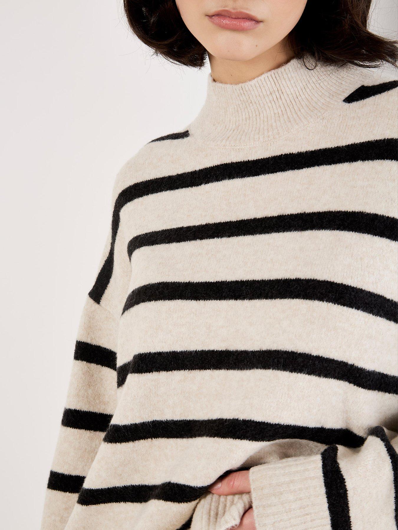 Image 4 of 4 of Apricot Apricot Stripe Drop Should Oversized Jumper