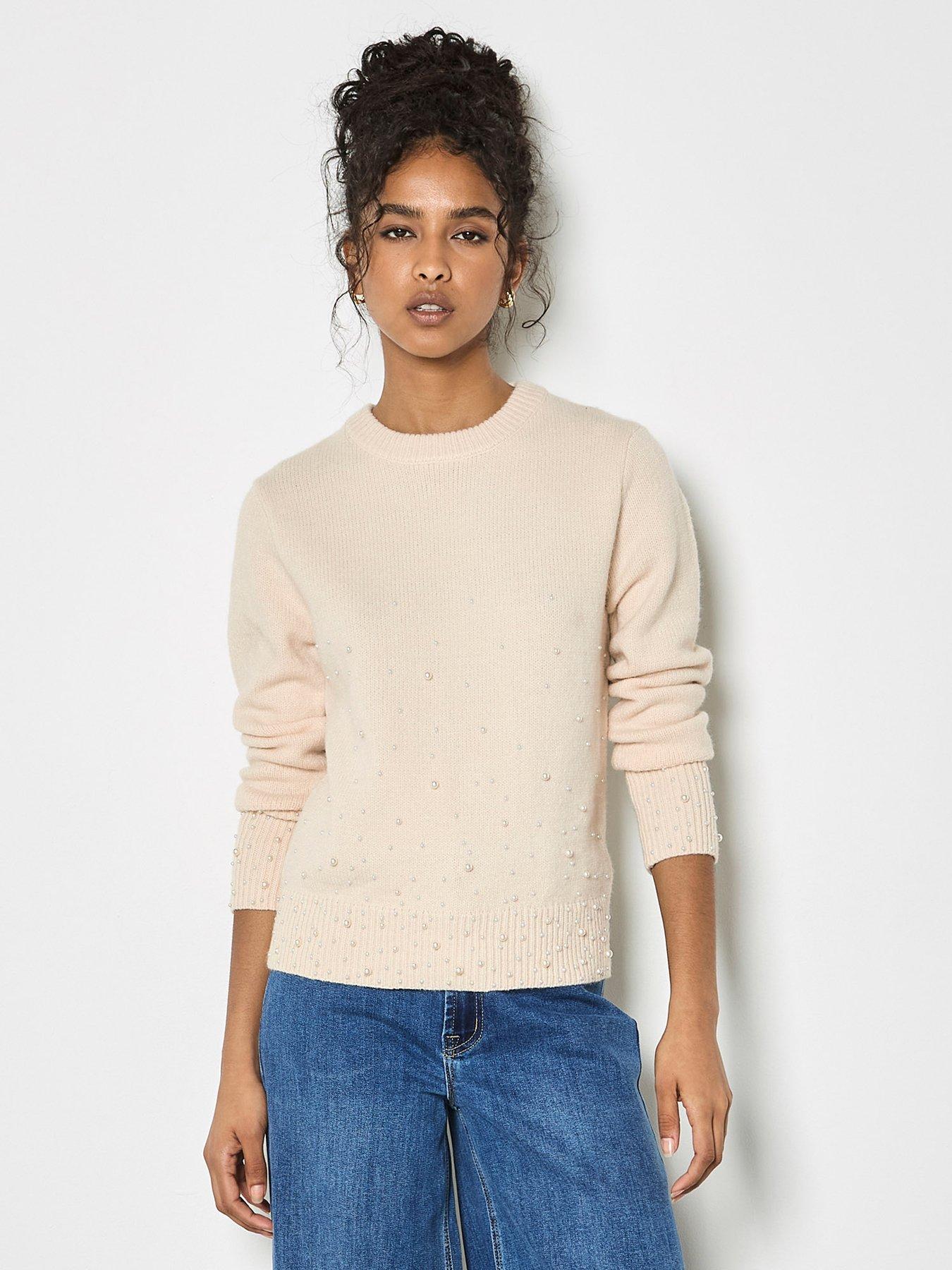 Apricot Apricot Pearl Border And Cuff Jumper