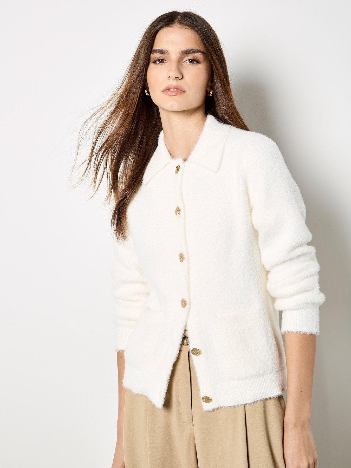 Apricot Hammered Buttons Cardigan