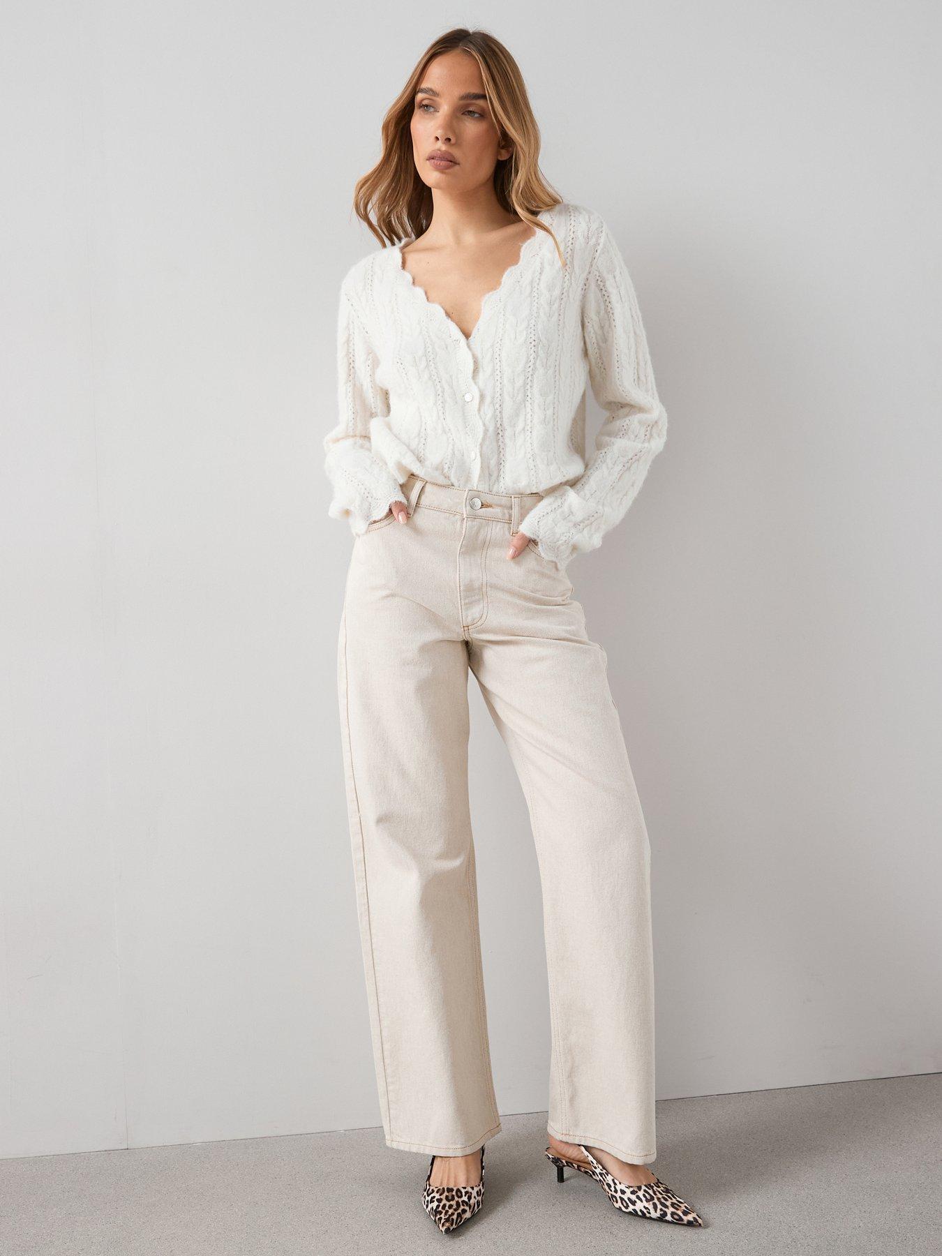 Image 1 of 6 of The Very Collection Relaxed Straight Jeans - Beige