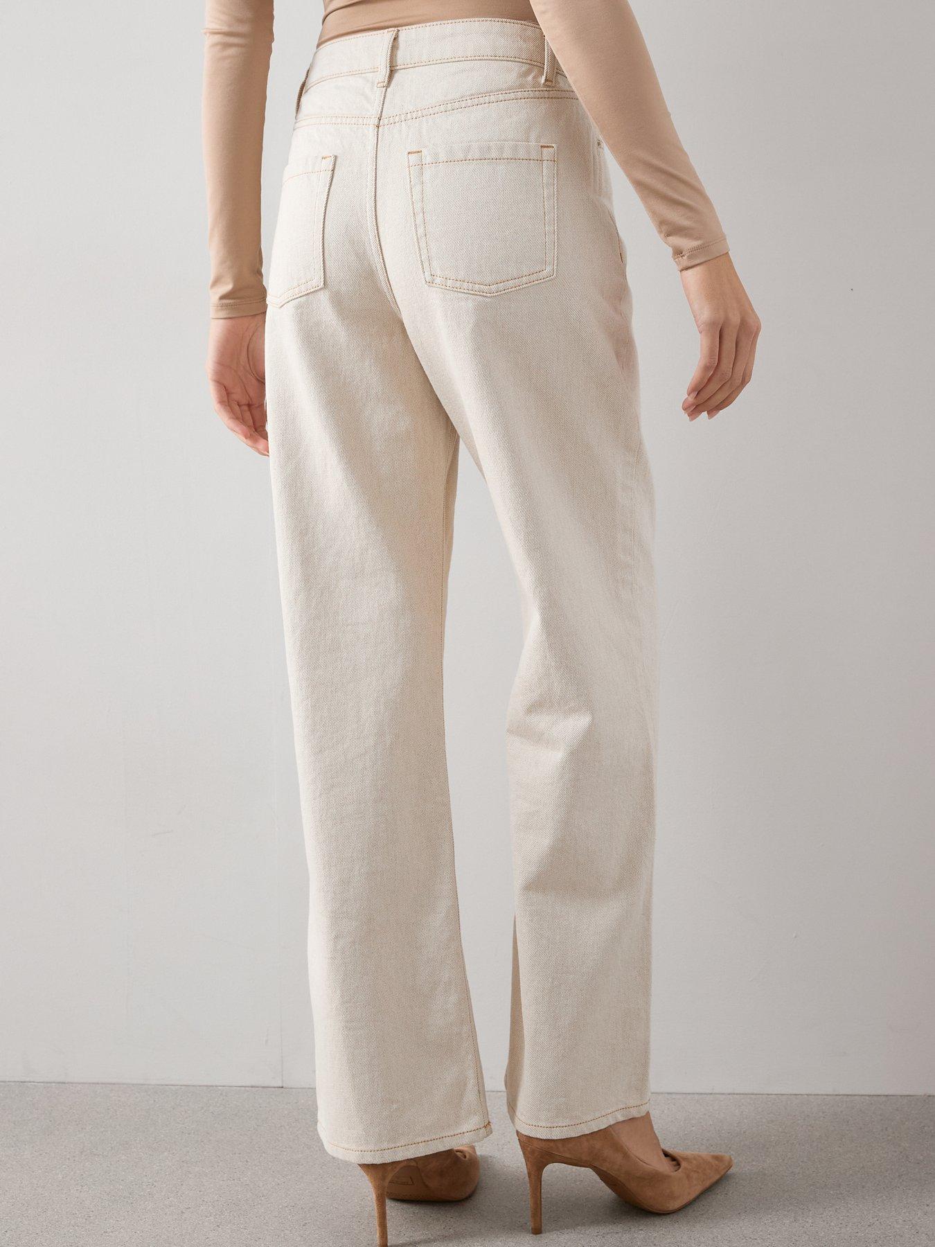Image 2 of 6 of The Very Collection Relaxed Straight Jeans - Beige