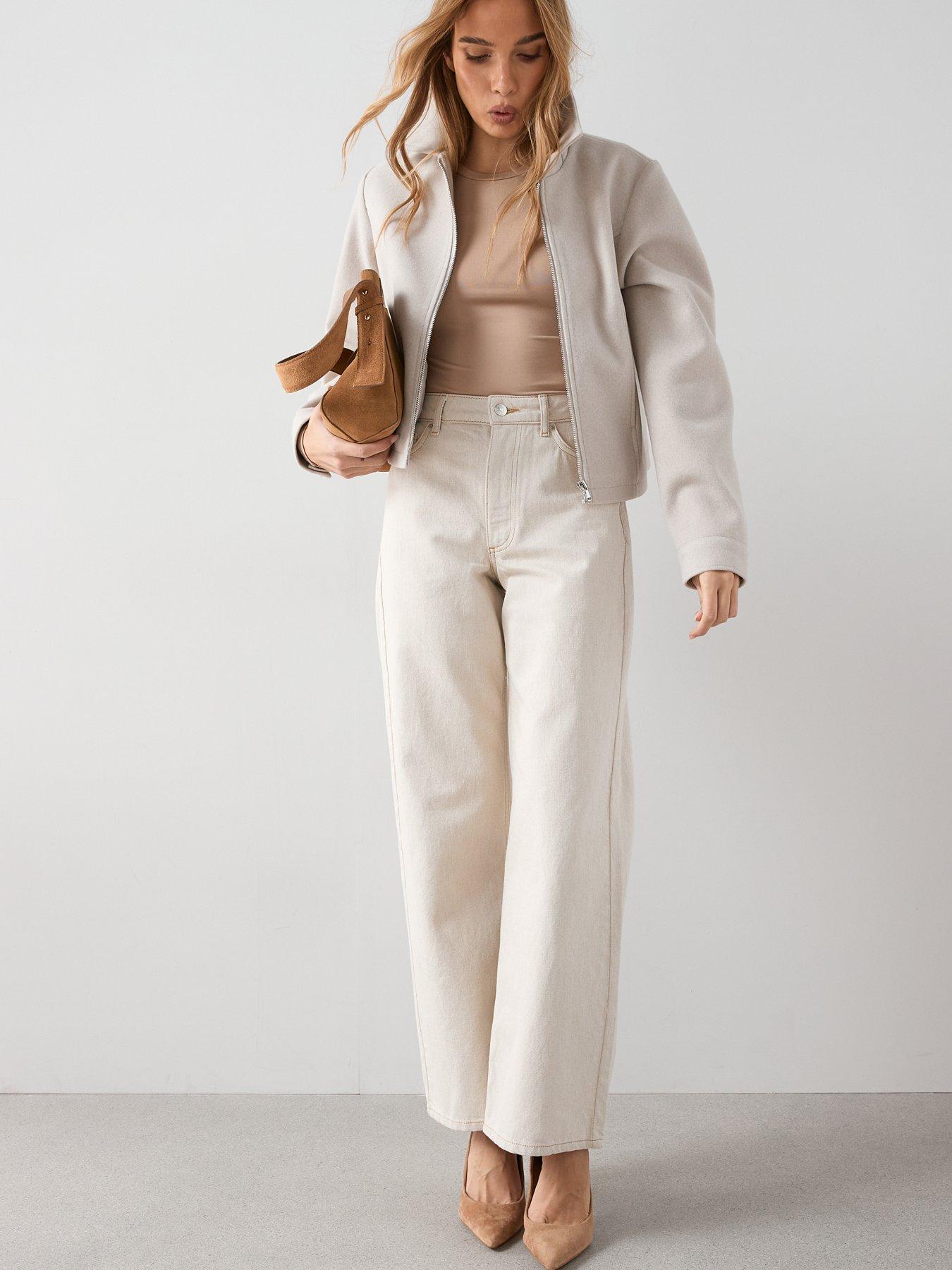 Image 4 of 6 of The Very Collection Relaxed Straight Jeans - Beige