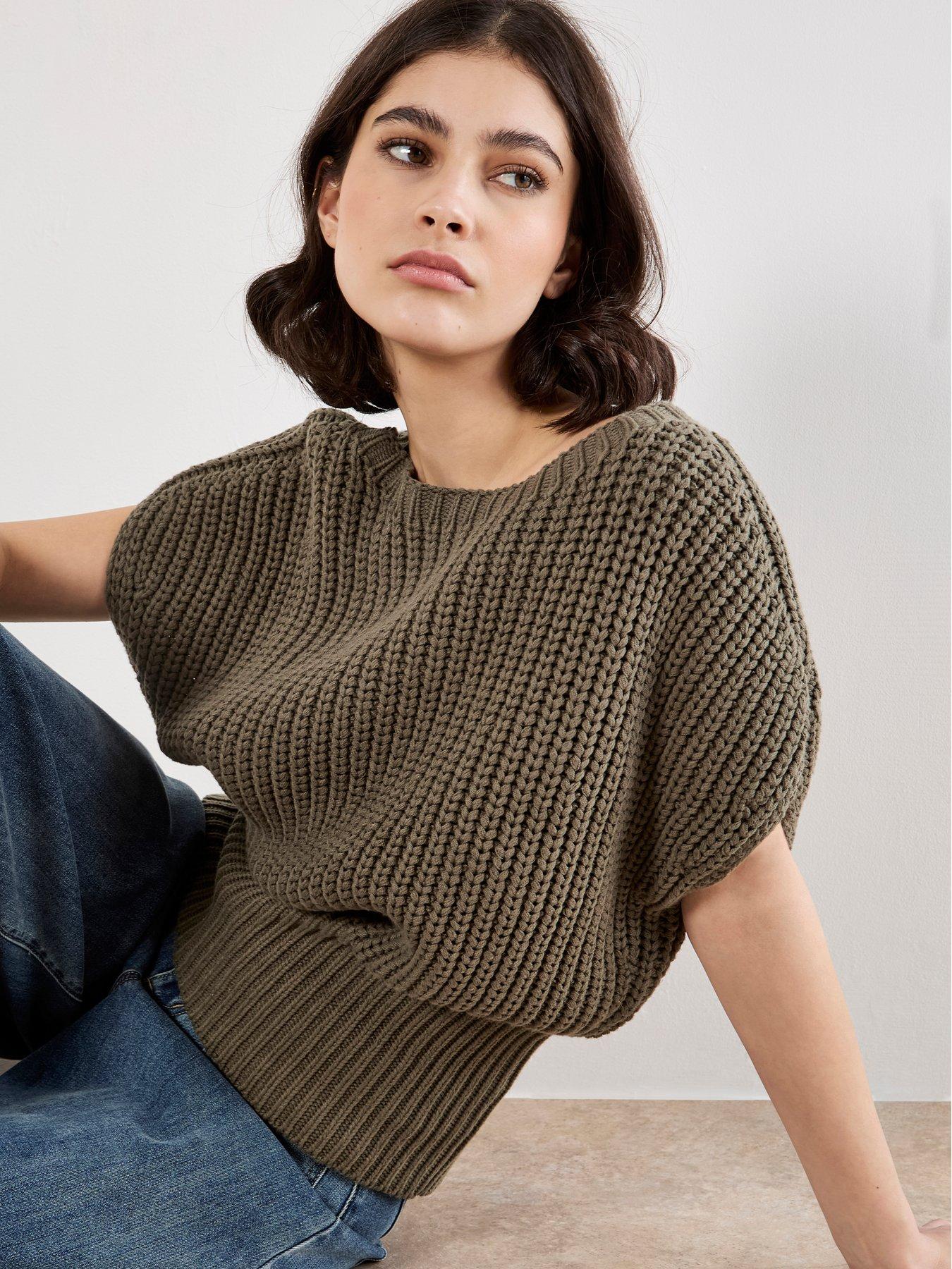 Apricot Apricot Wide Waist Chunky Sleeveless Knit Top