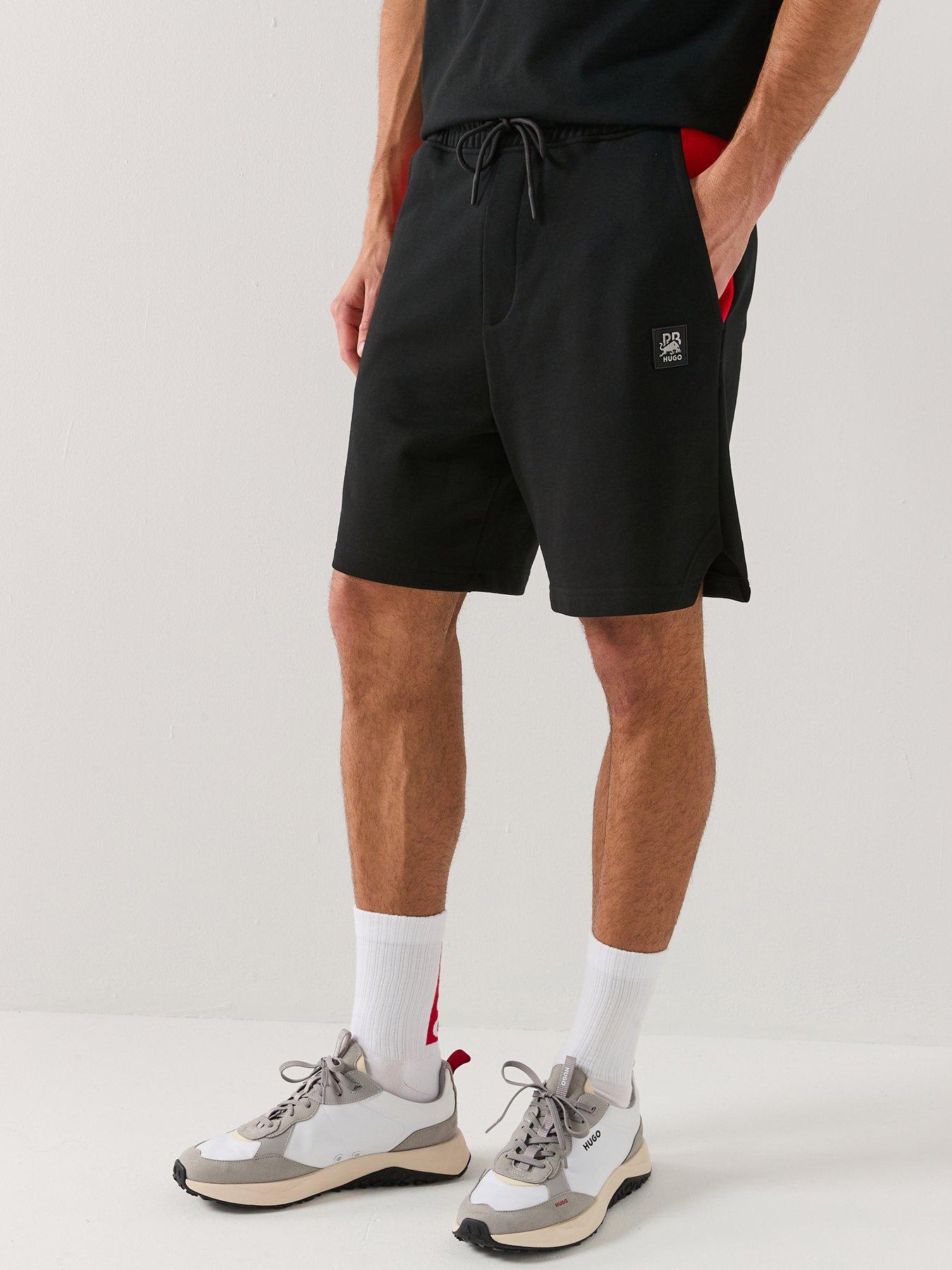 HUGO X RB Despen Relaxed Fit Jersey Shorts, Black, Size L, Men