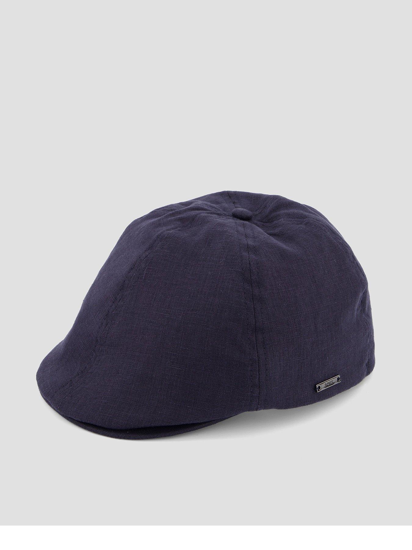 Image 1 of 4 of BOSS Trystan Linen Flat Cap - Navy