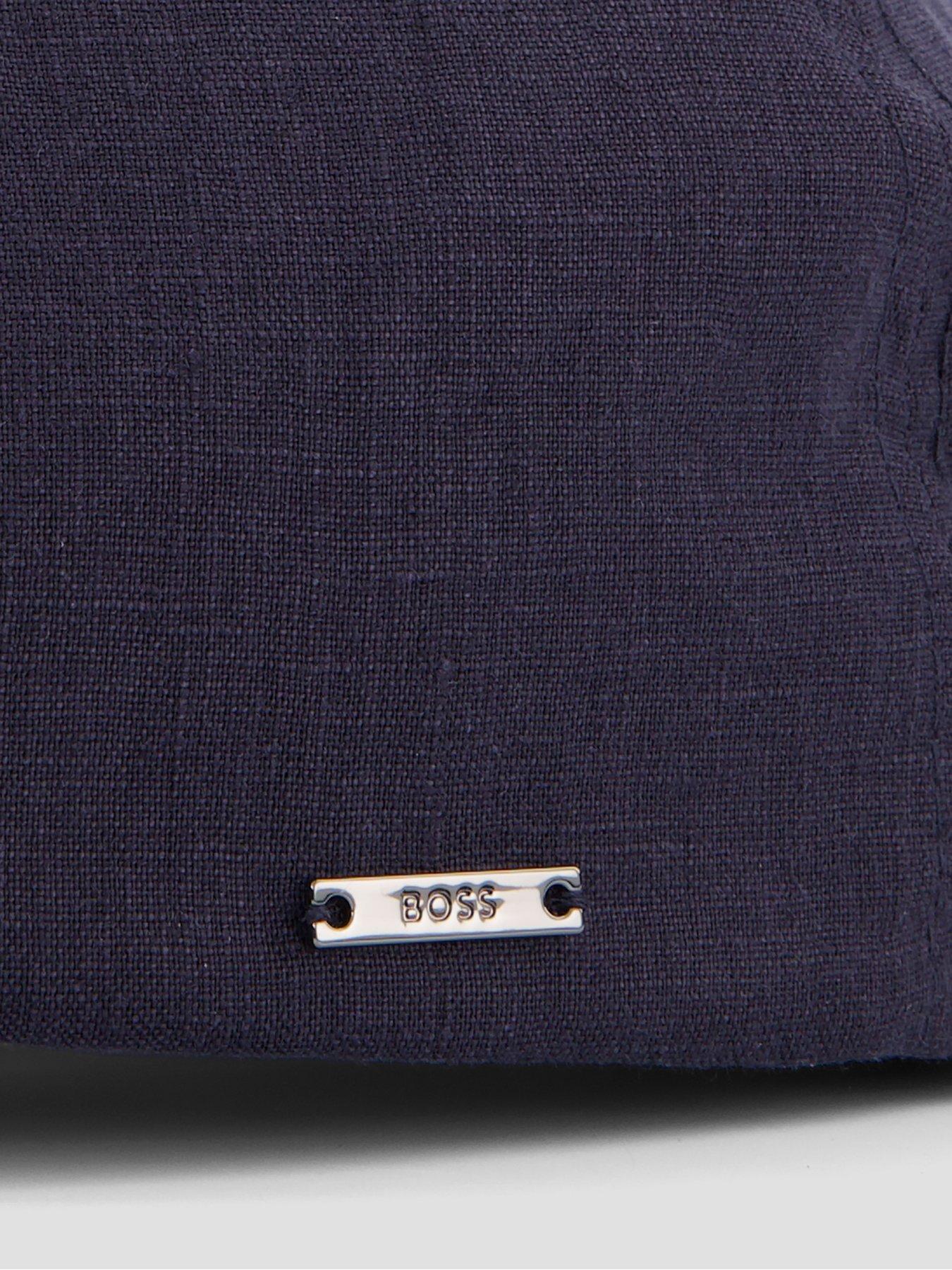Image 3 of 4 of BOSS Trystan Linen Flat Cap - Navy