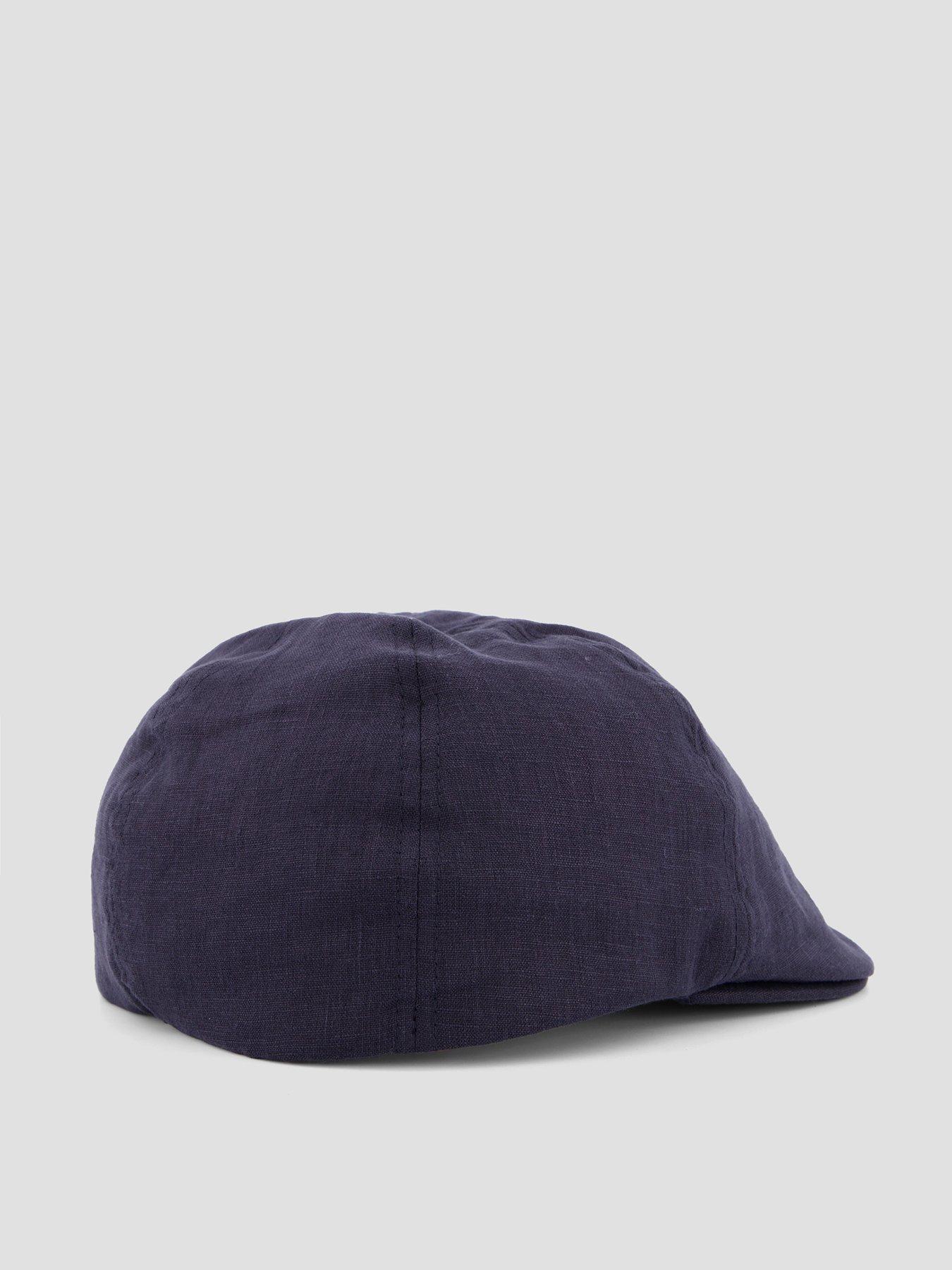 Image 4 of 4 of BOSS Trystan Linen Flat Cap - Navy