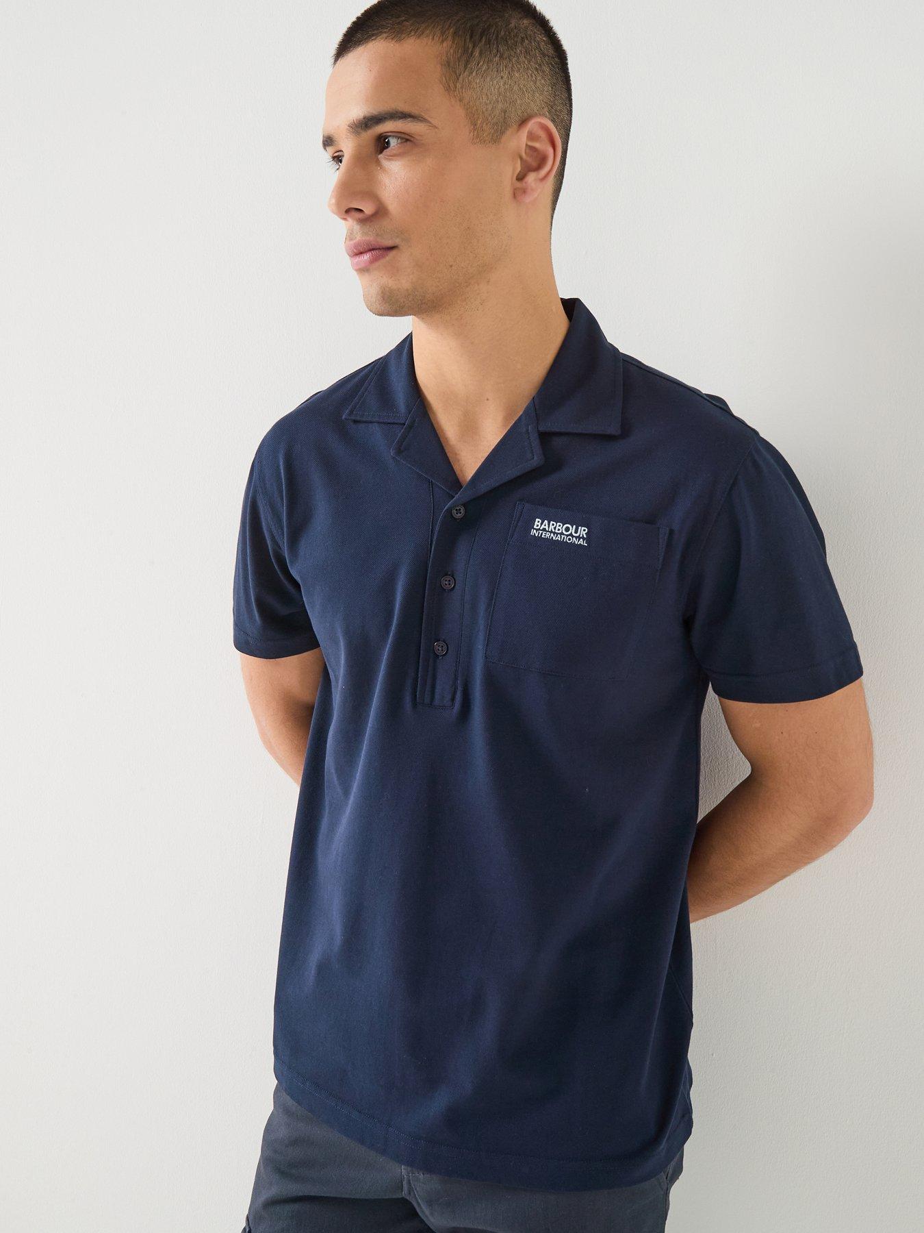 Barbour International Seurat Revere Collar Polo Shirt, Navy, Size 2Xl, Men