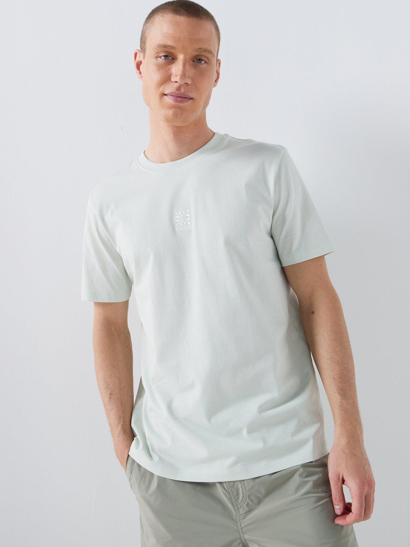 HUGO Darusi Centre Logo Regular Fit T-Shirt - Light Green