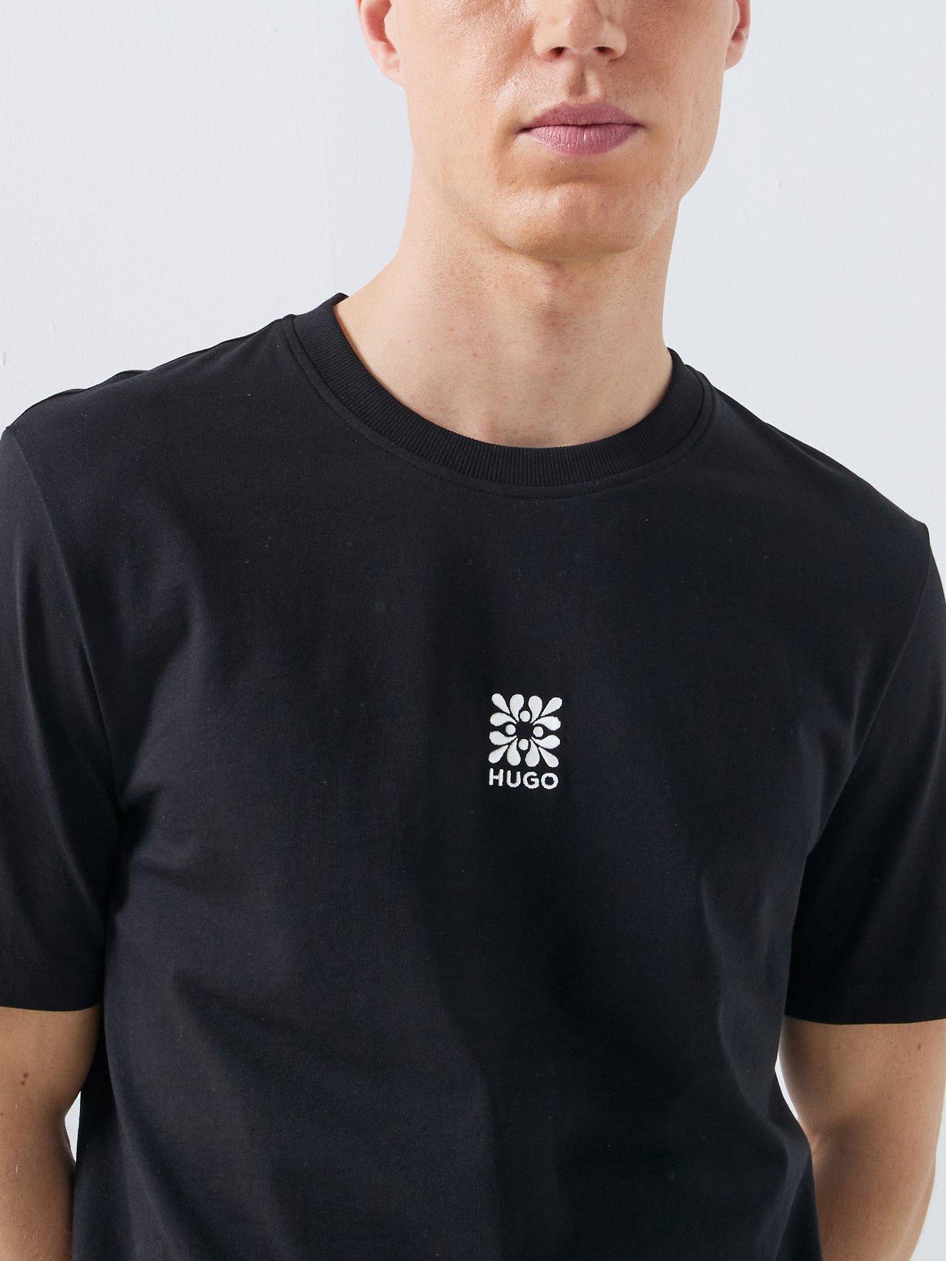 Image 4 of 5 of HUGO Darusi Centre Logo Regular Fit T-Shirt - Black