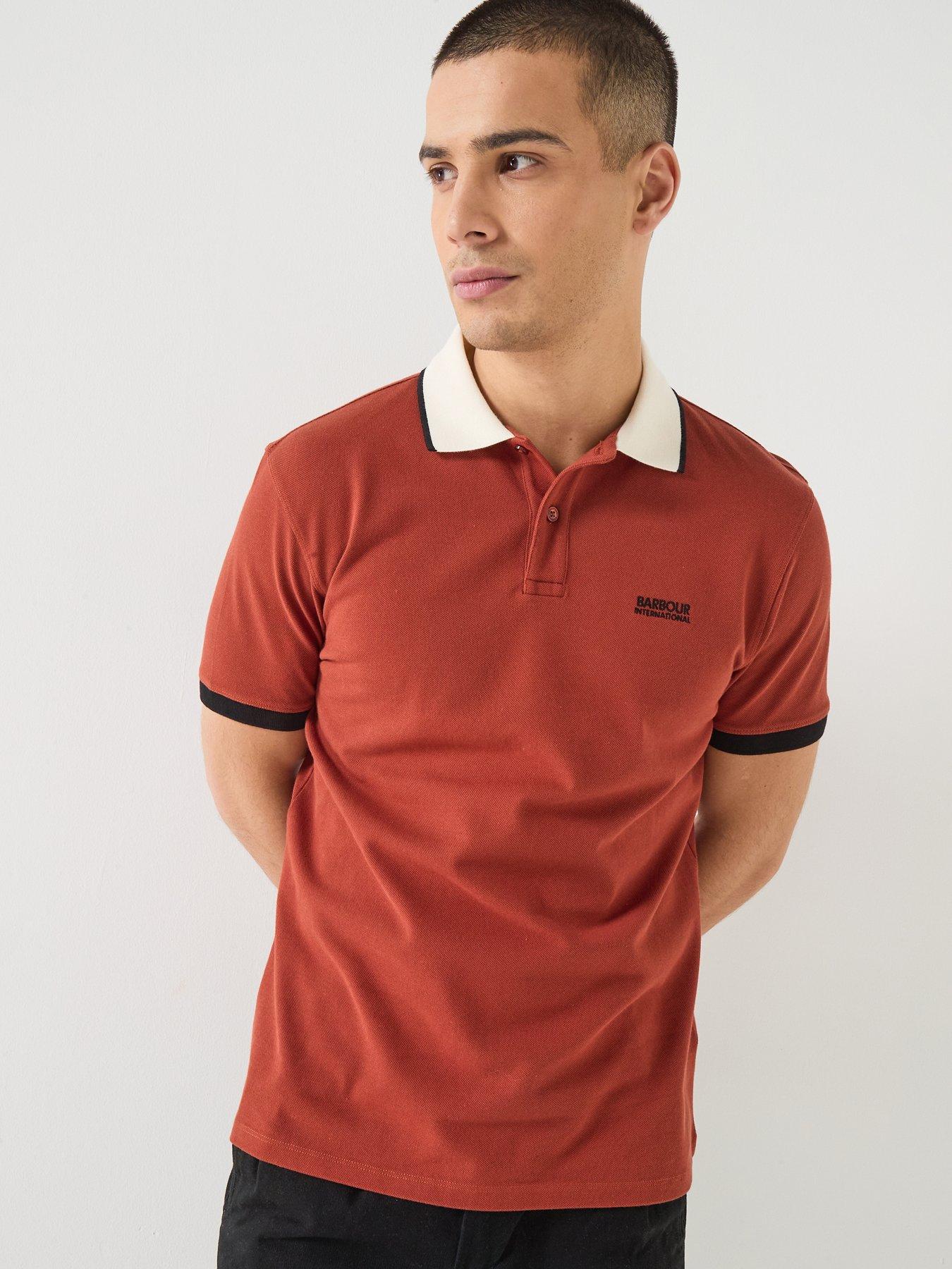 Image 1 of 4 of Barbour International Howall Tailored Polo Shirt - Dark Orange