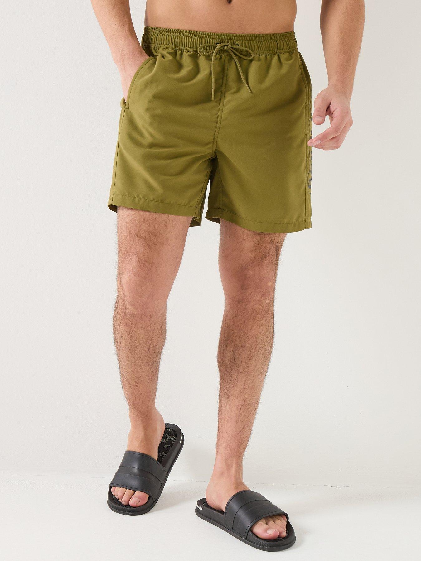 Barbour International: Large Logo Swim Shorts - Olive