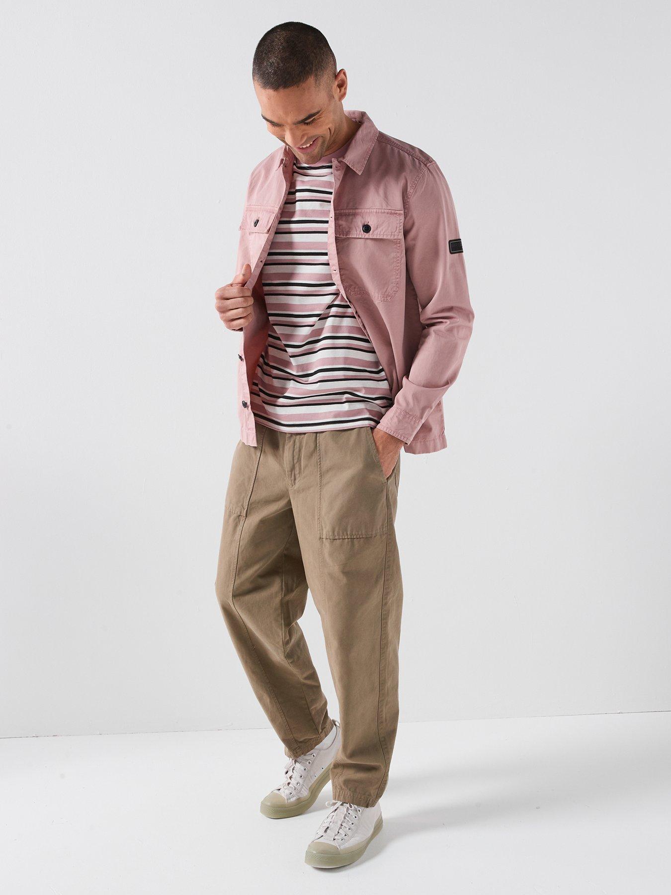 Image 3 of 5 of Barbour International Burnwood Stripe Relaxed T-Shirt - Pink