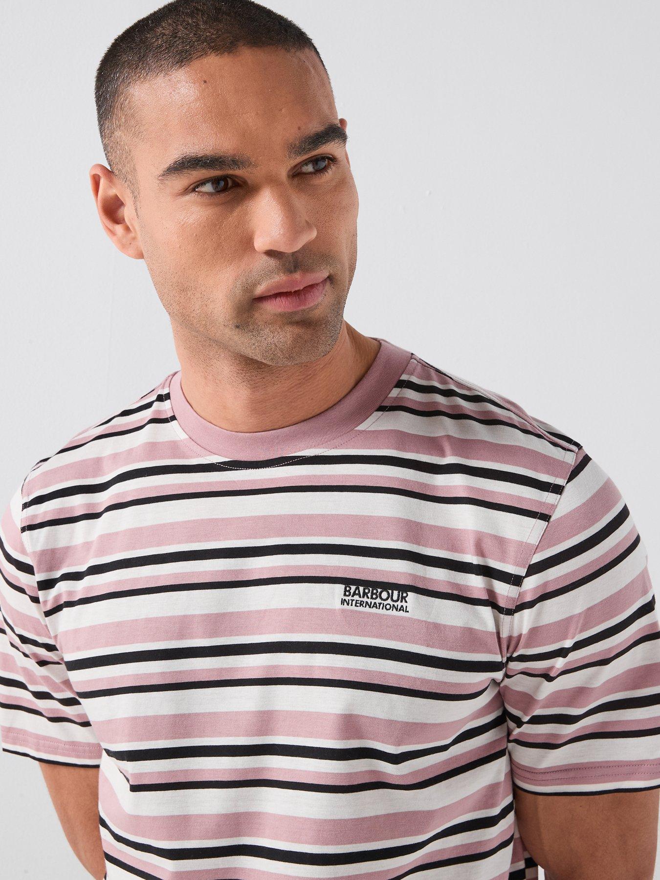 Image 4 of 5 of Barbour International Burnwood Stripe Relaxed T-Shirt - Pink