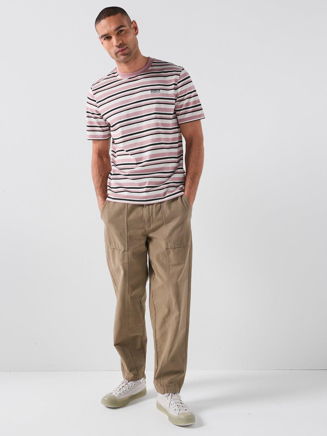 Image 5 of 5 of Barbour International Burnwood Stripe Relaxed T-Shirt - Pink