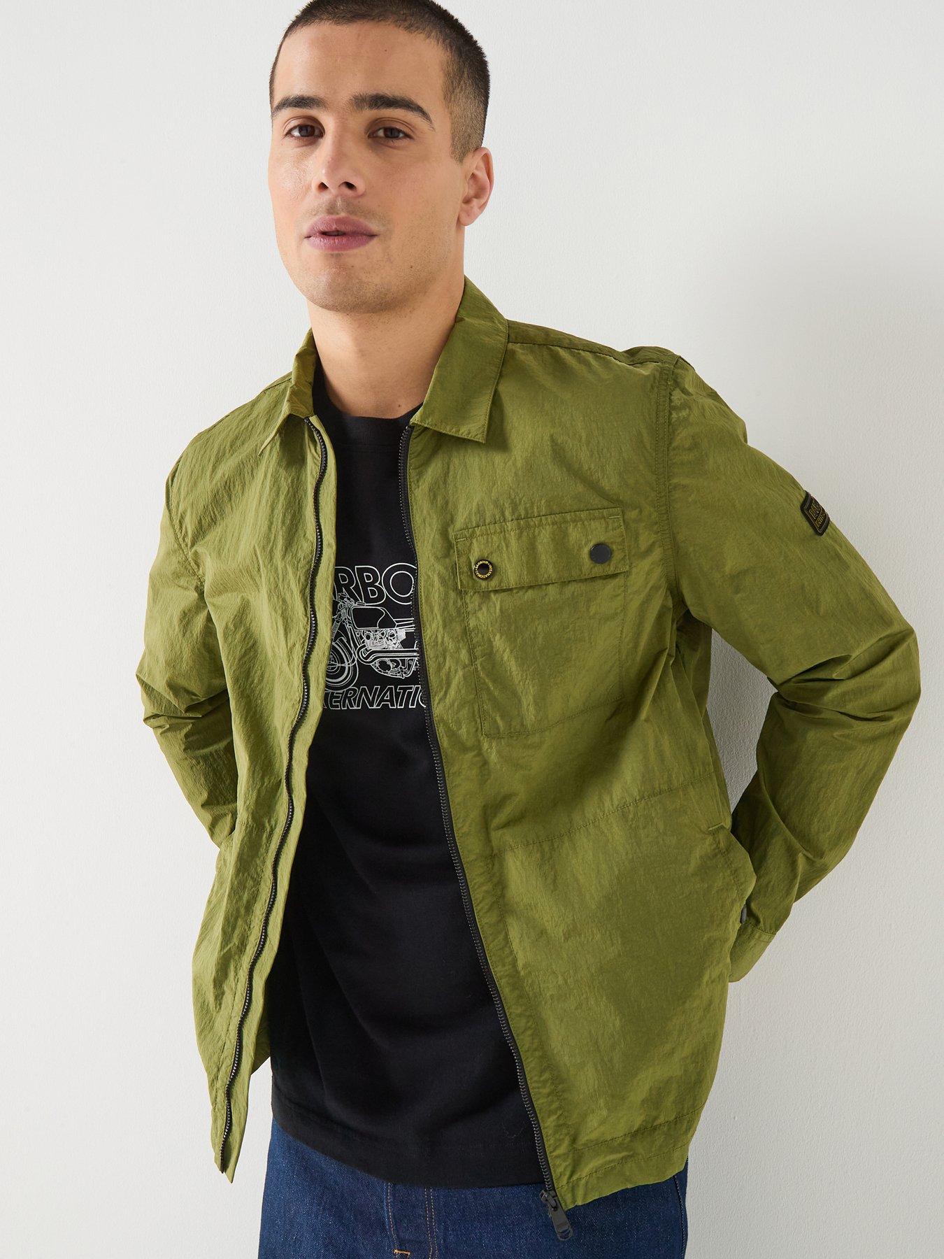 Barbour International Inline Crinkle Overshirt - Olive Green