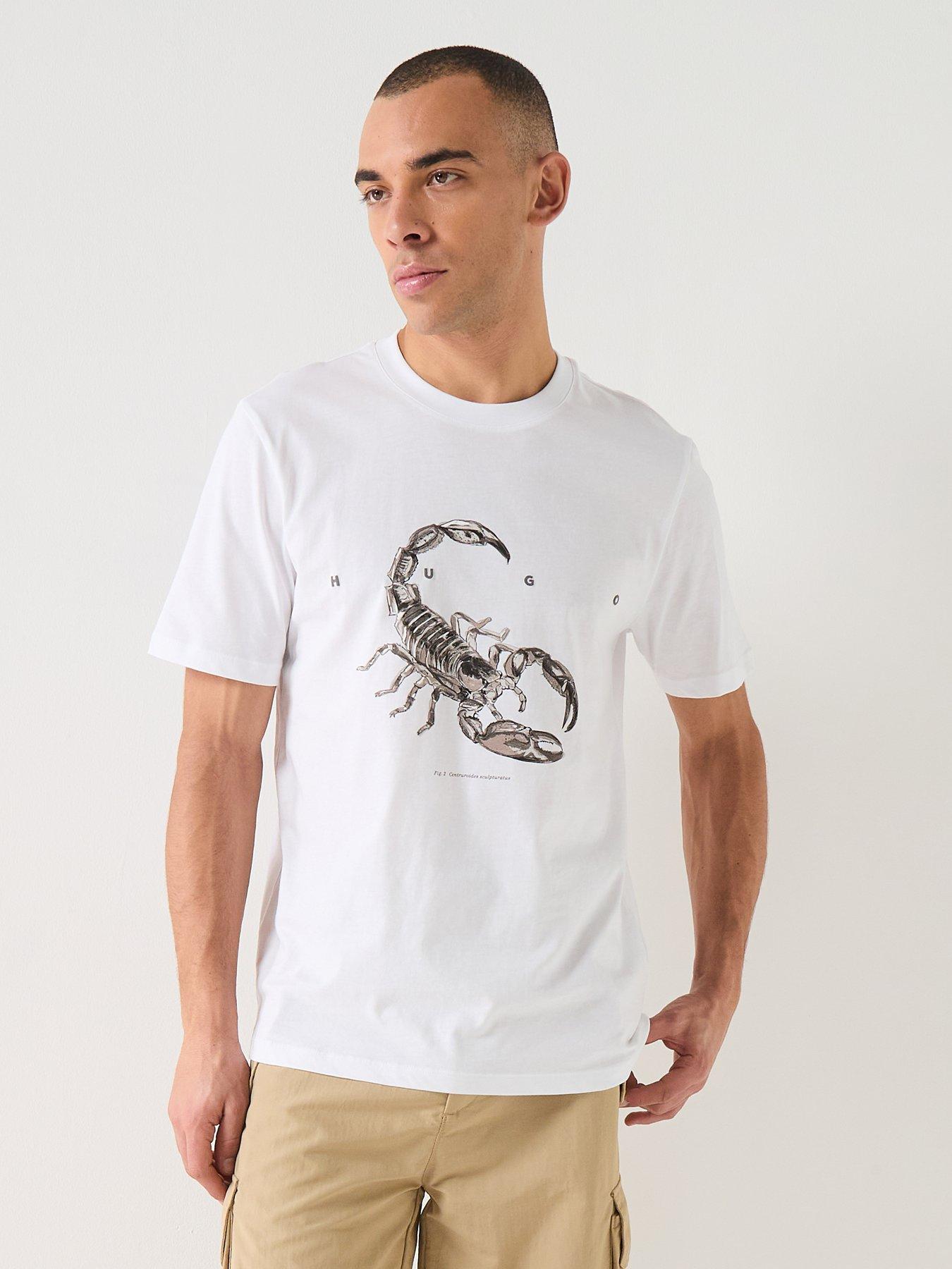 HUGO Discorb Scorpion Print T-Shirt, White, Size Xl, Men