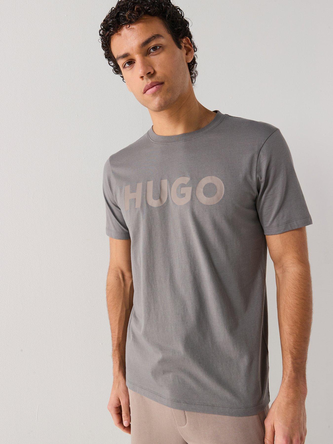 HUGO Dulivio Regular Fit Large Logo T-Shirt - Dark Grey