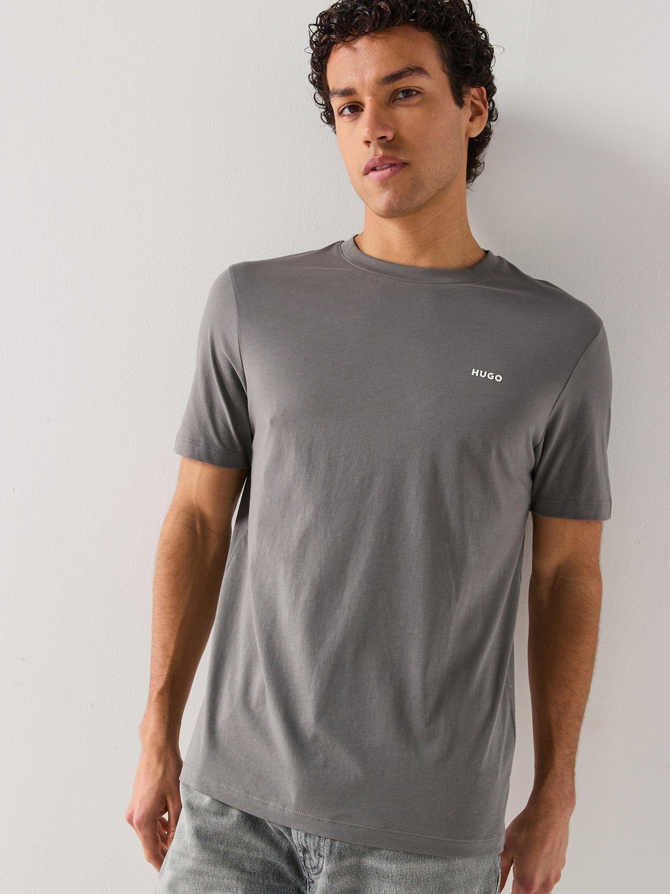 HUGO: Dero222 Regular Fit T-Shirt - Dark Grey