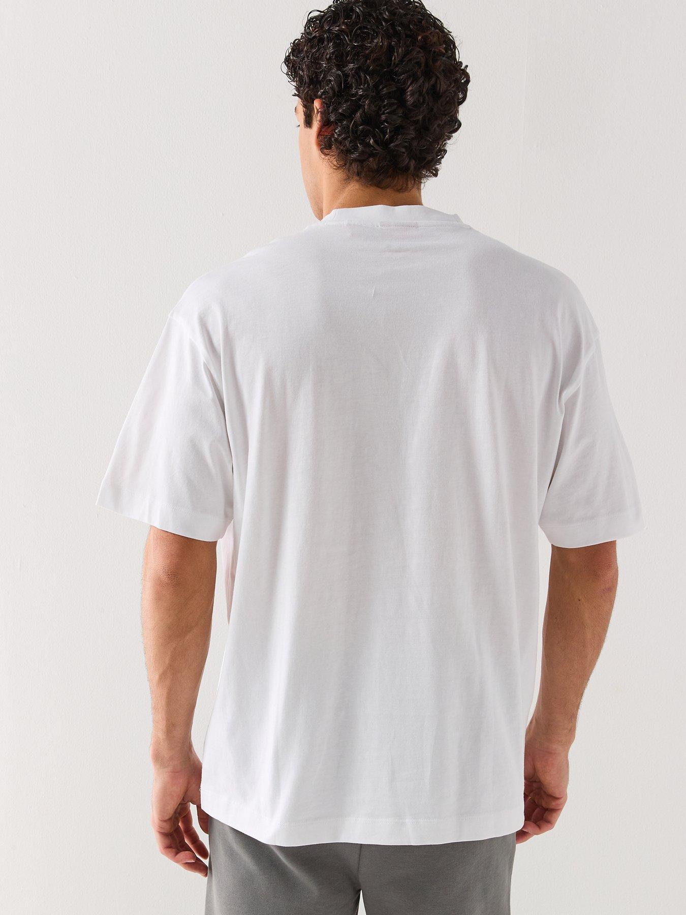 Image 2 of 4 of HUGO Draxon Oversize Fit Printed T-Shirt - White