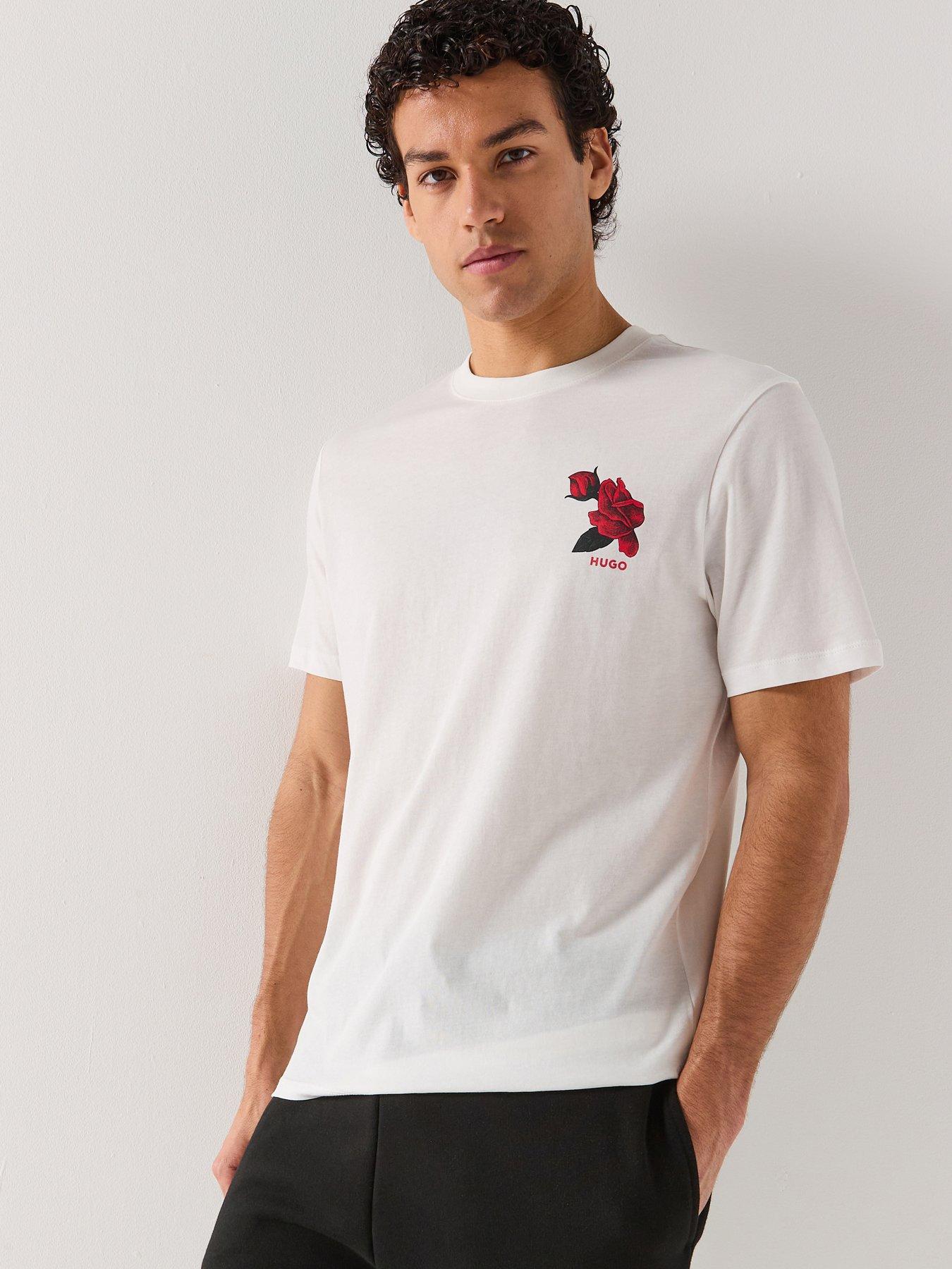HUGO Dikerd Back Print Relaxed Fit T-Shirt - Natural