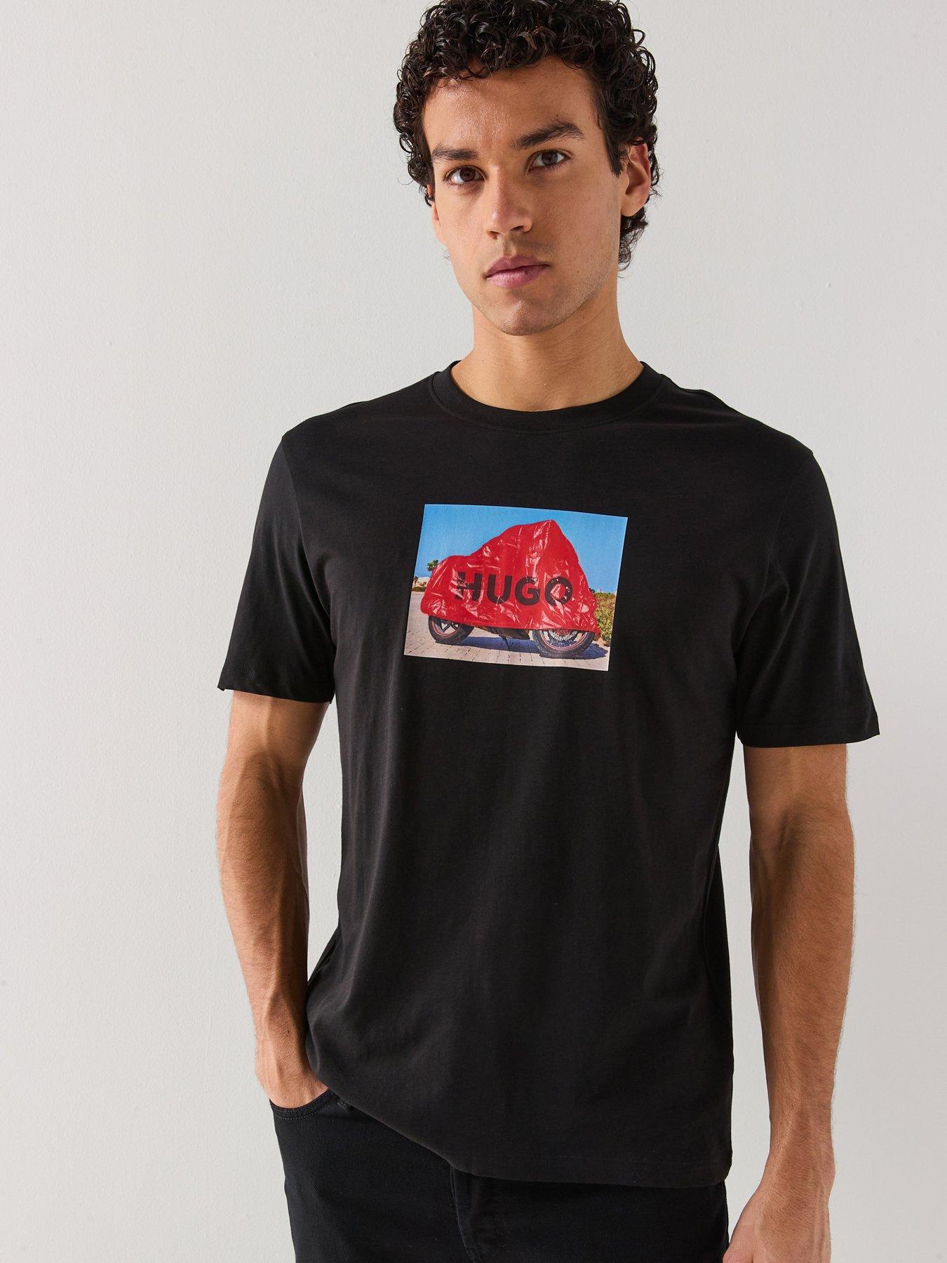 HUGO Dostino Printed Regular Fit T-Shirt - Black
