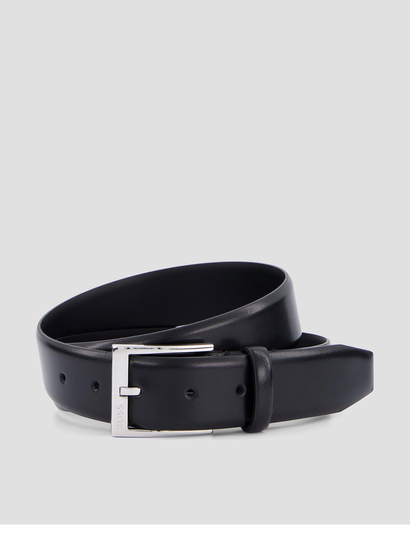 Image 1 of 4 of BOSS Elloy-Pc-An High Shine Formal Leather Belt - Black